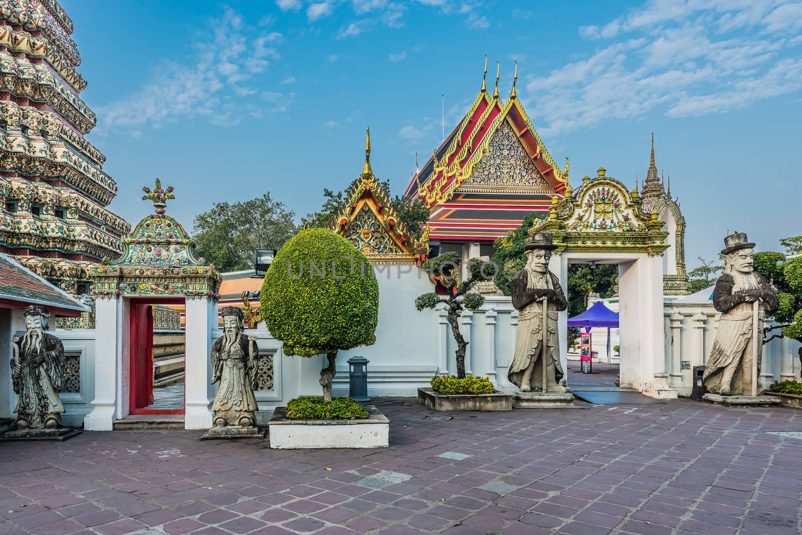 temple interior Wat Pho temple bangkok Thailand by PIXSTILL