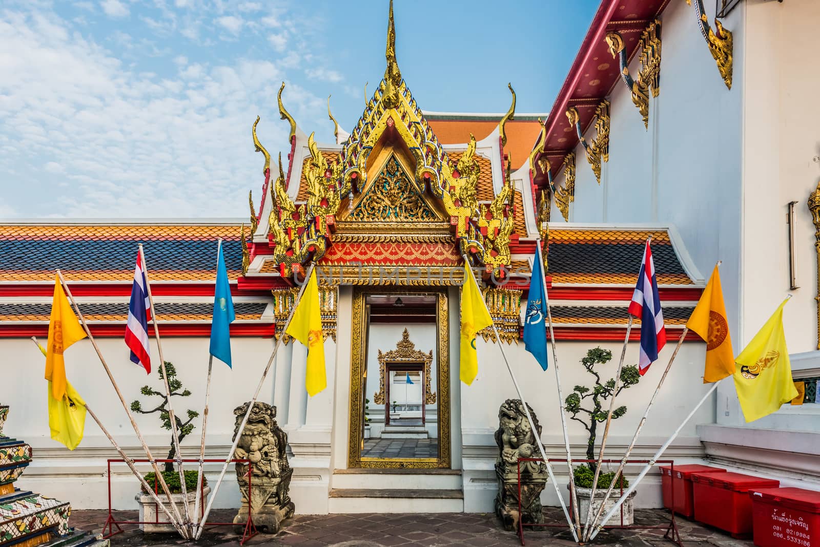 temple interior Wat Pho temple bangkok Thailand by PIXSTILL