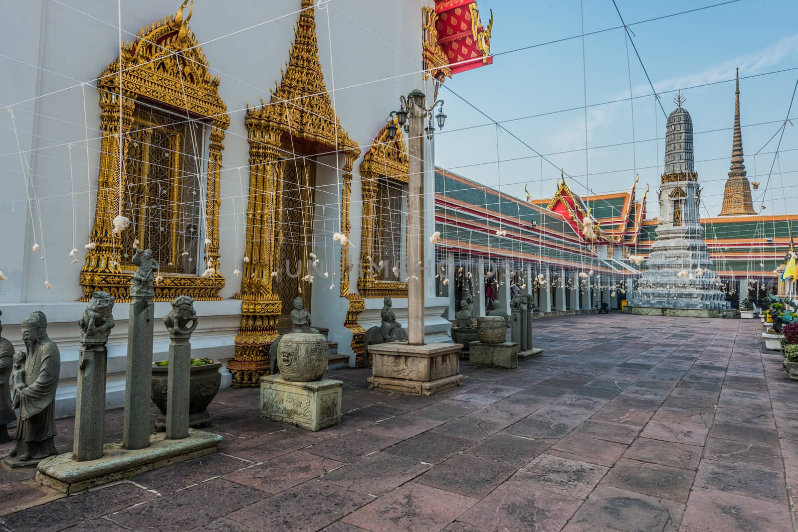 temple interior details Wat Pho temple Bangkok Thailand
