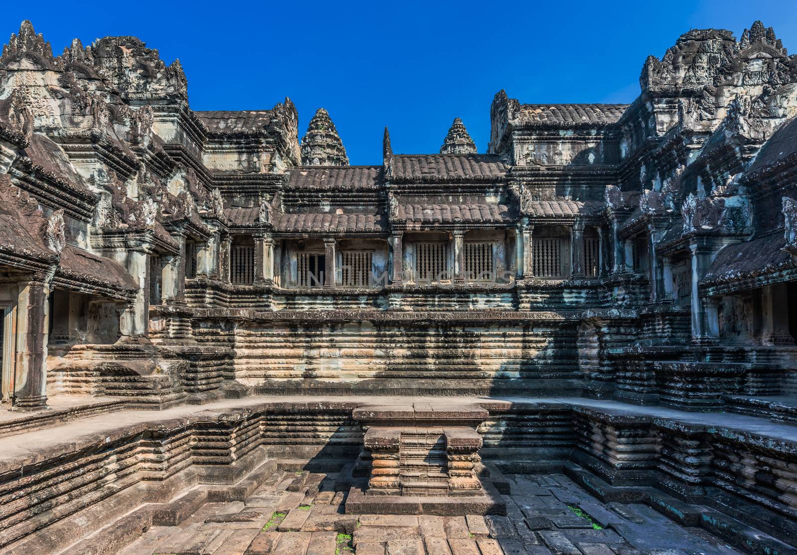 courtyard Angkor Wat Cambodia by PIXSTILL