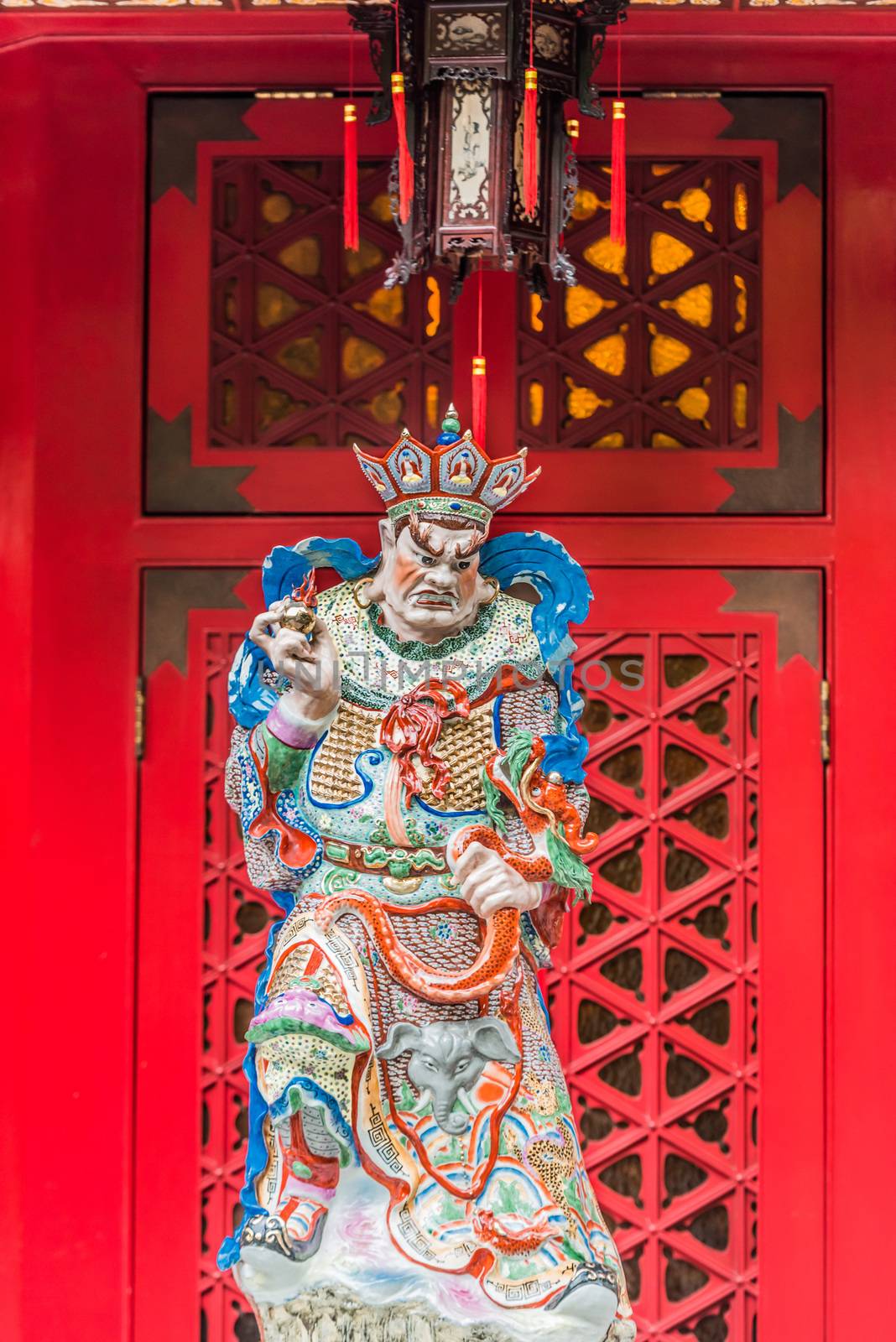 taoism god sculpture at Sik Sik Yuen Wong Tai Sin Temple Kowloon in Hong Kong