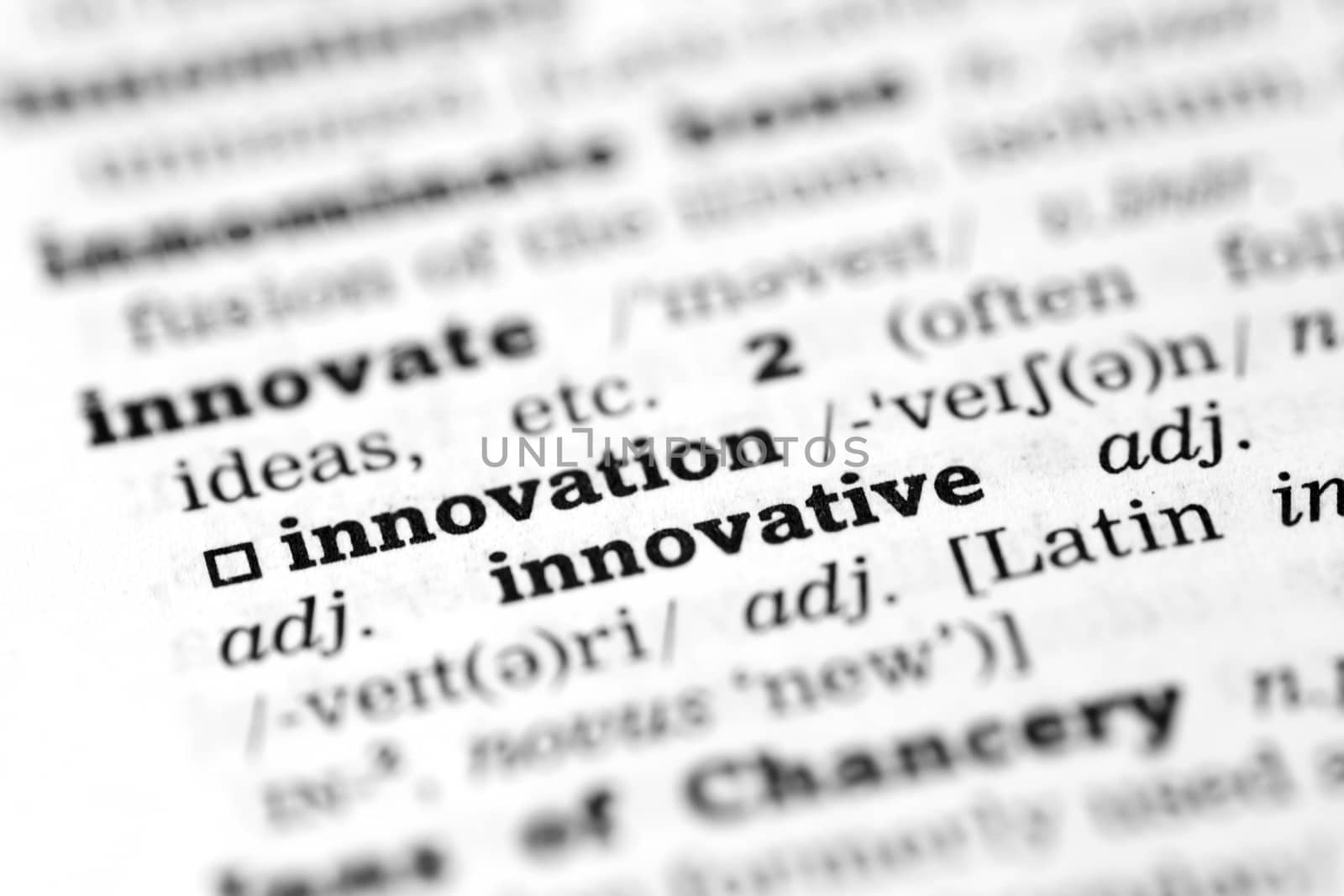 innovation Dictionary definition single word with soft focus