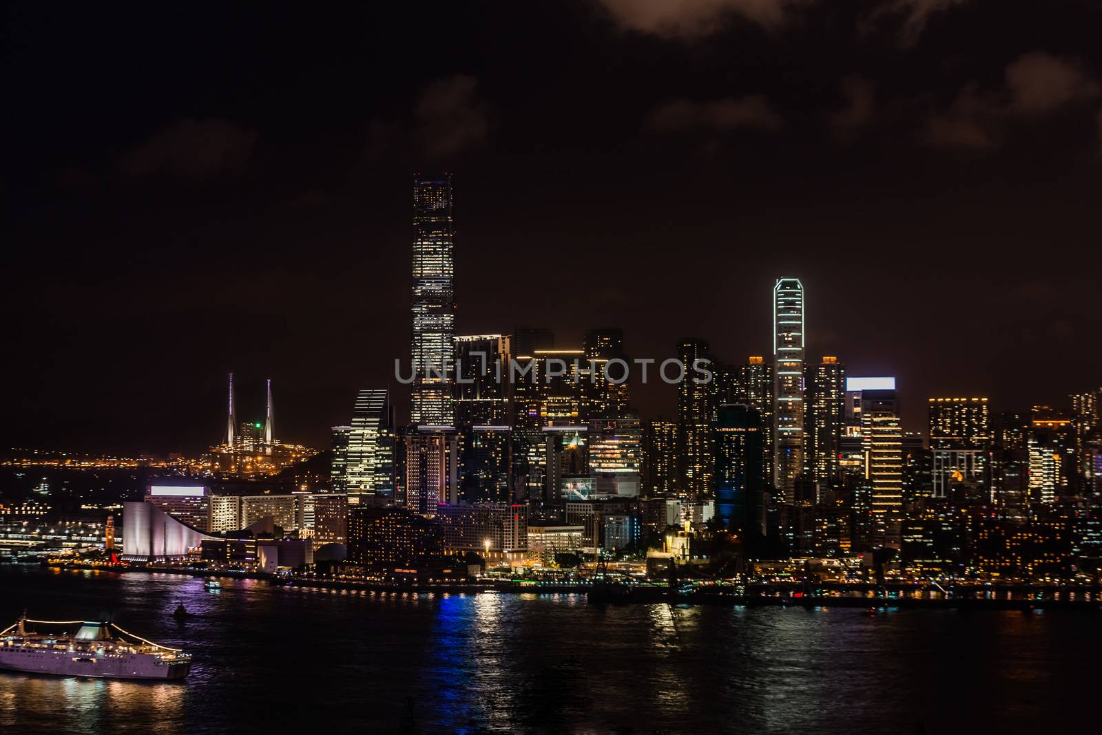cityscape night Tsim Sha Tsui Hong Kong  by PIXSTILL