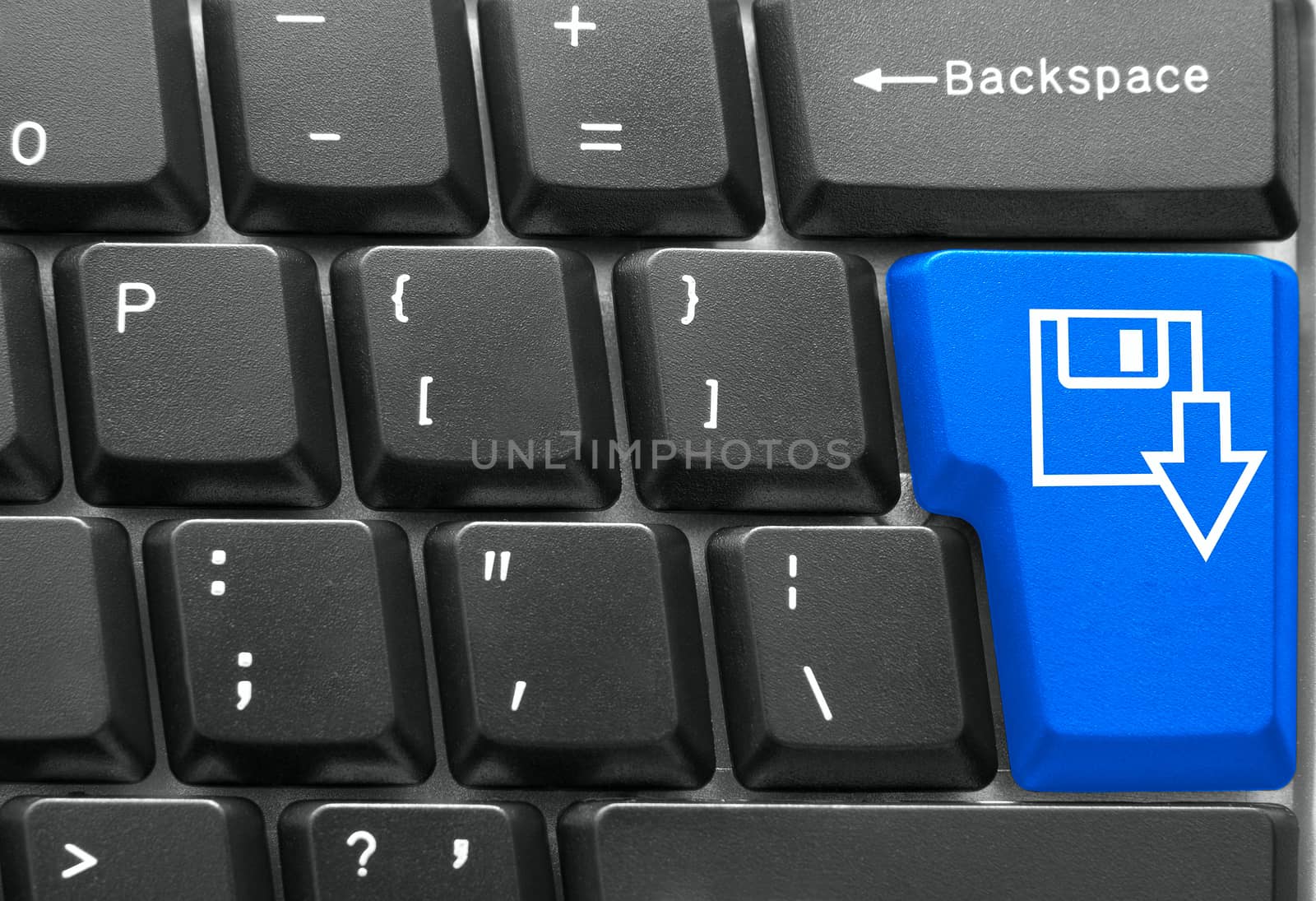 Close-up of Computer keyboard,  with Save key