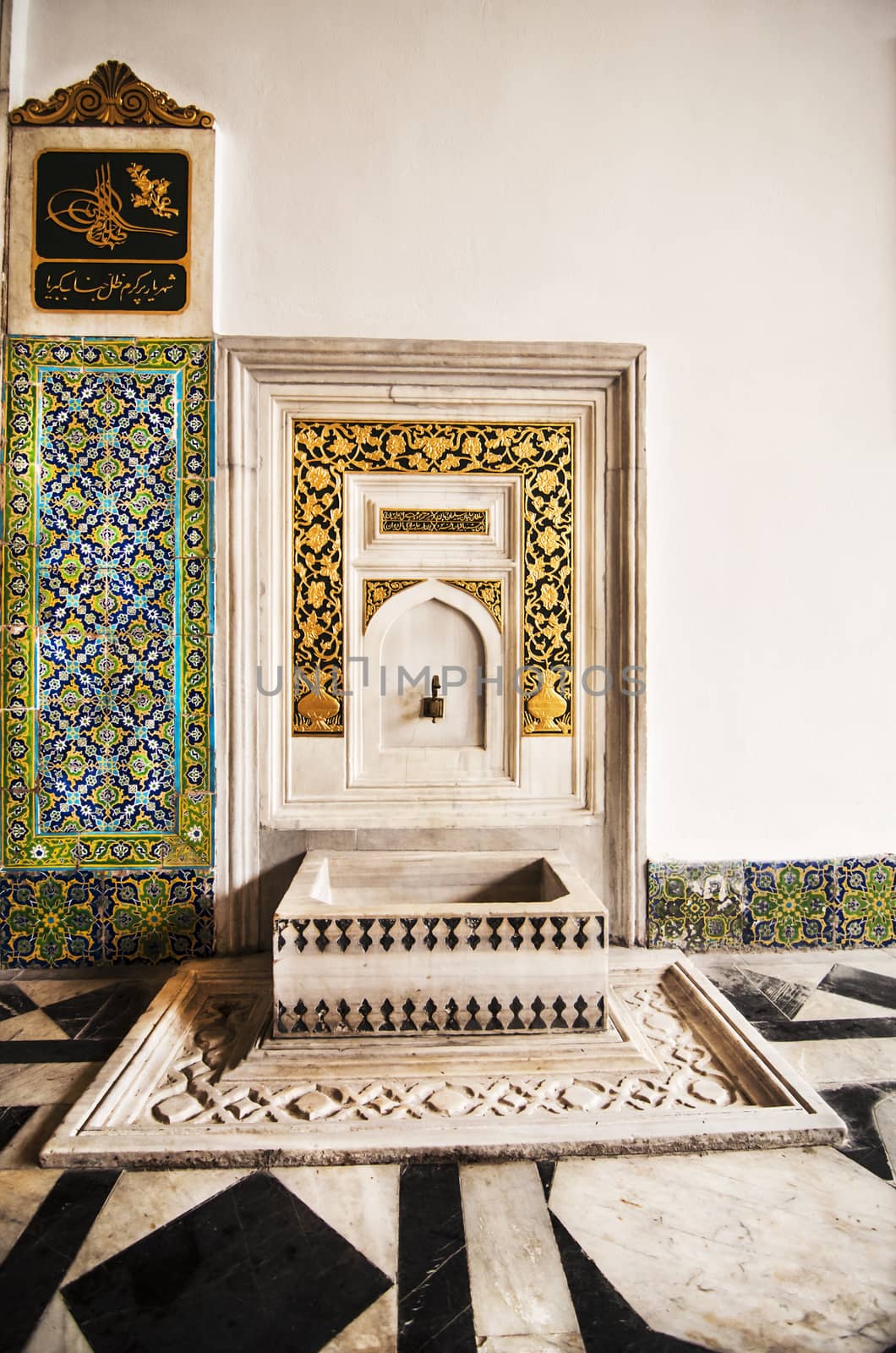 architectural details inside the Topkapi Palace in Istanbul, Turkey