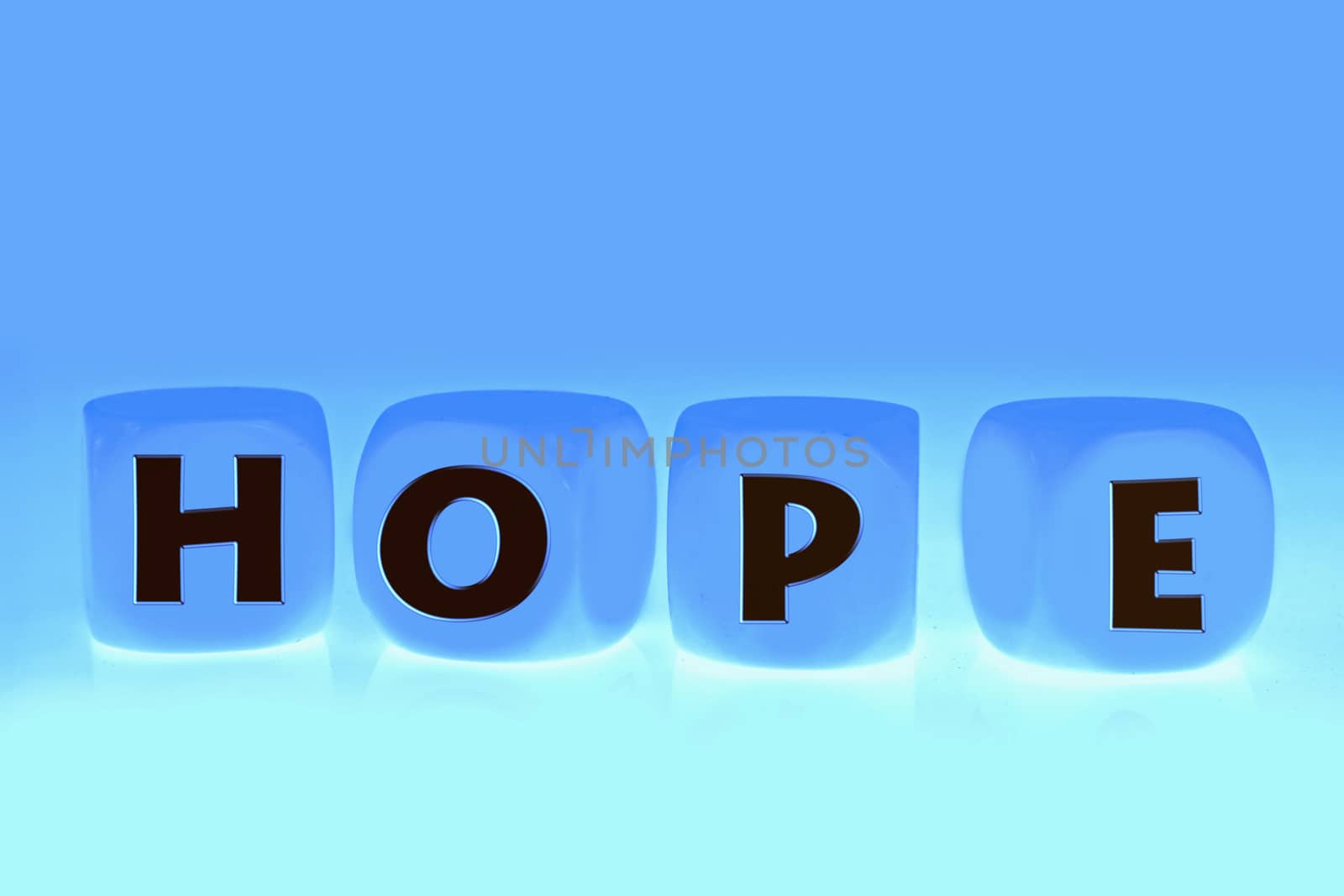 word Hope on cubes