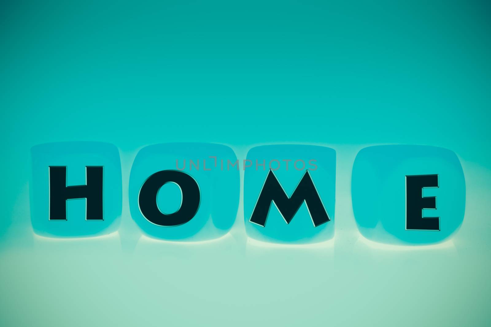 word Home on cubes