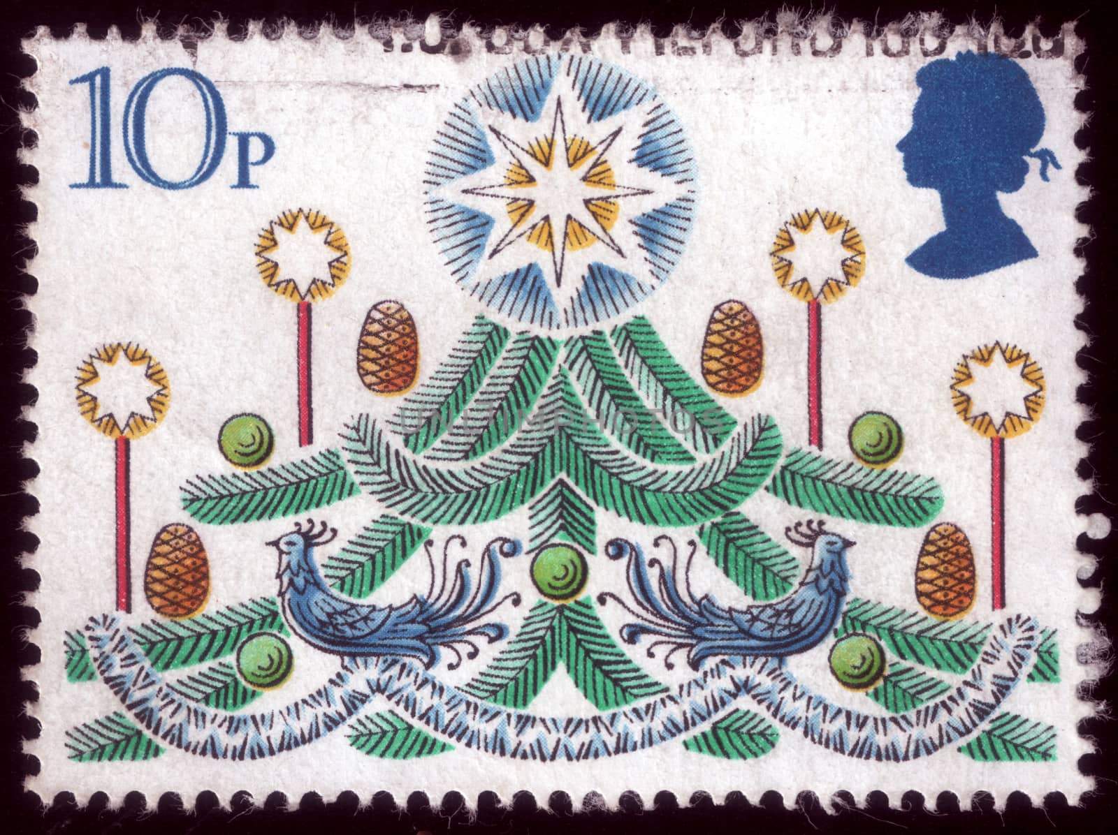 Christmas Tree Stamp, UK by madfoto
