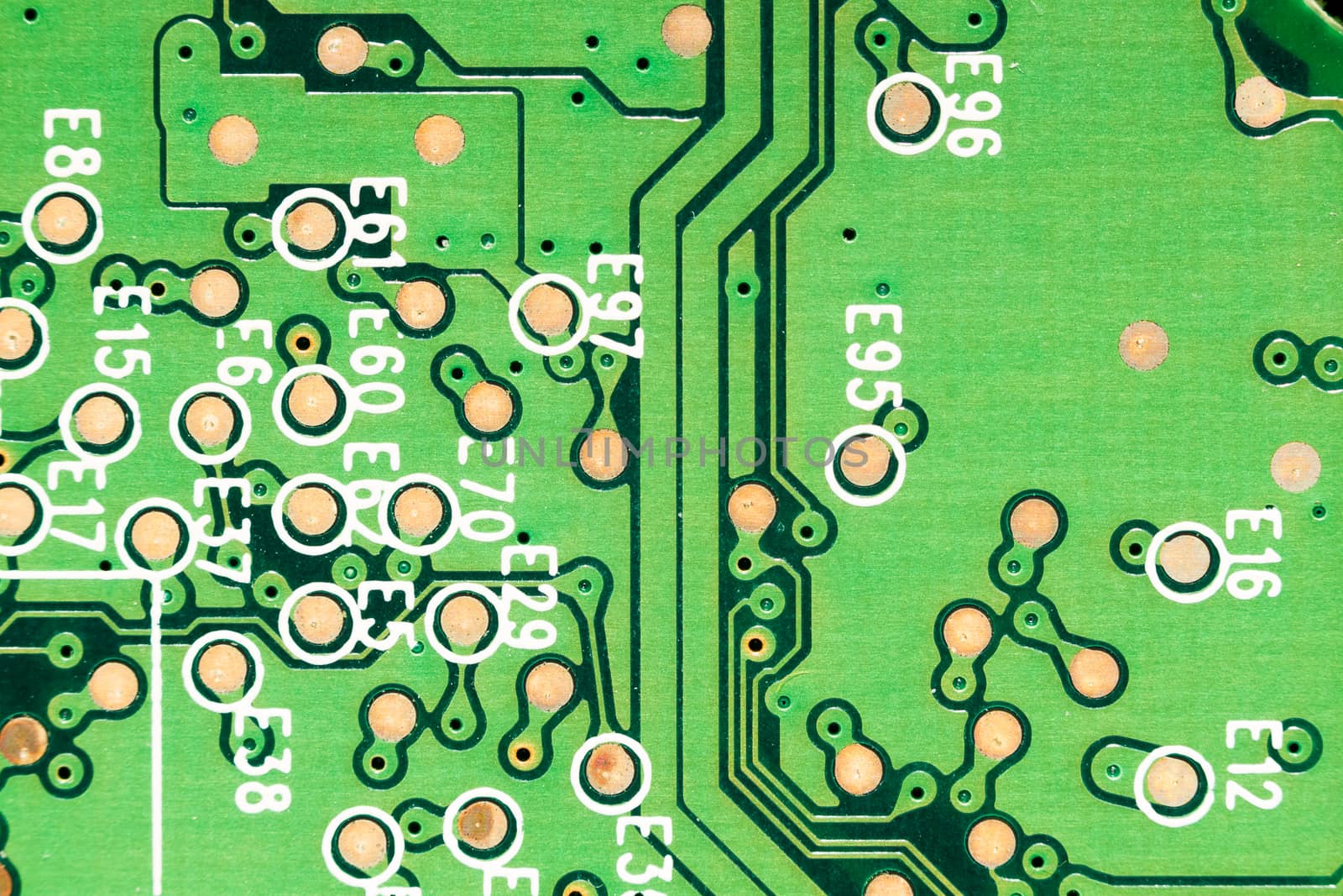 green electronic board of the hard disk close-up