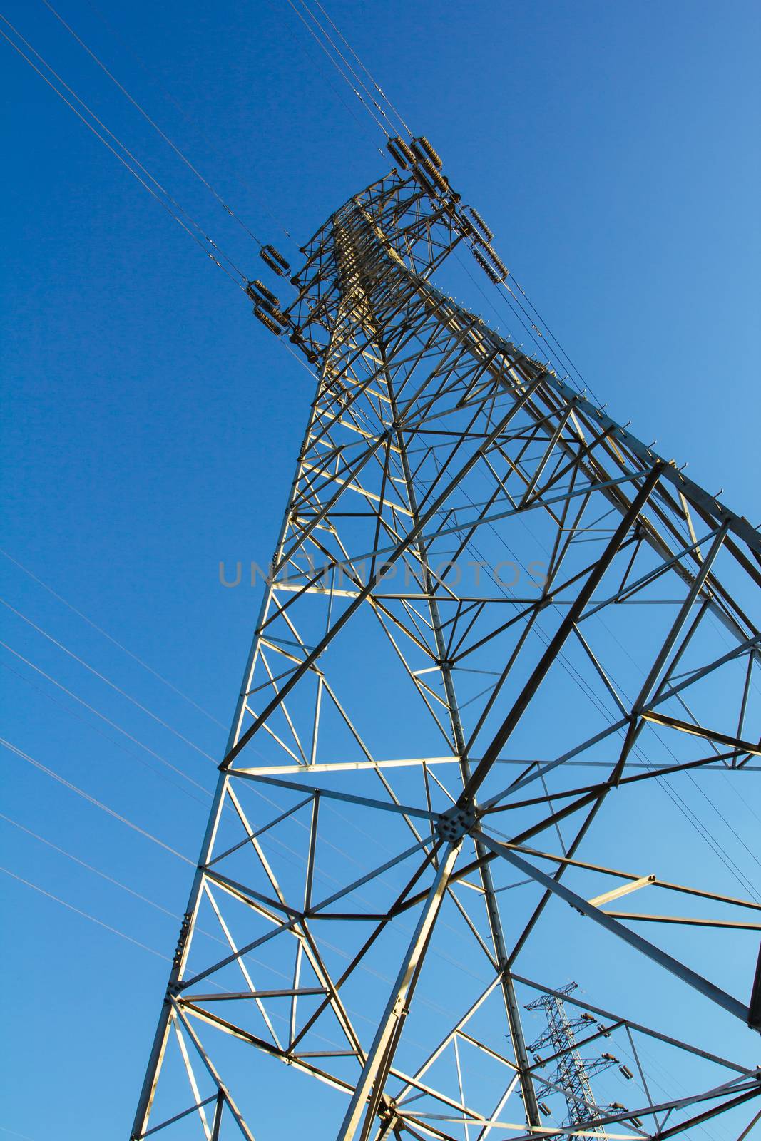 Power tower with the sky background