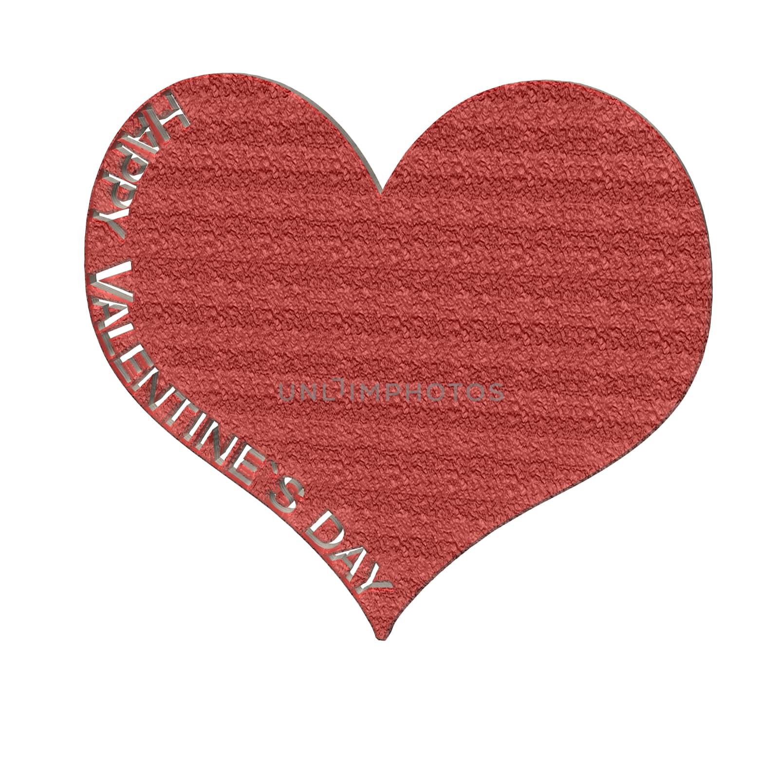 Happy Valentine's Day text cut from heart. Celebration card sample.