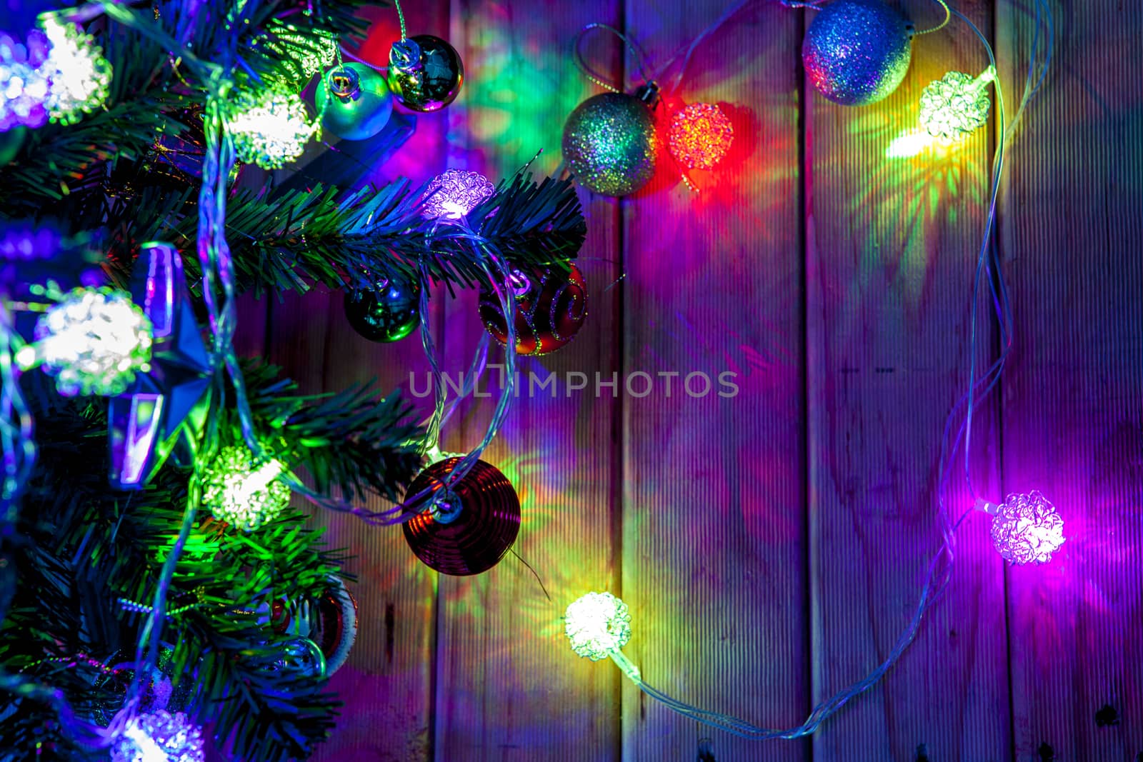 Christmas trees and lights and  Decoration by Chattranusorn09