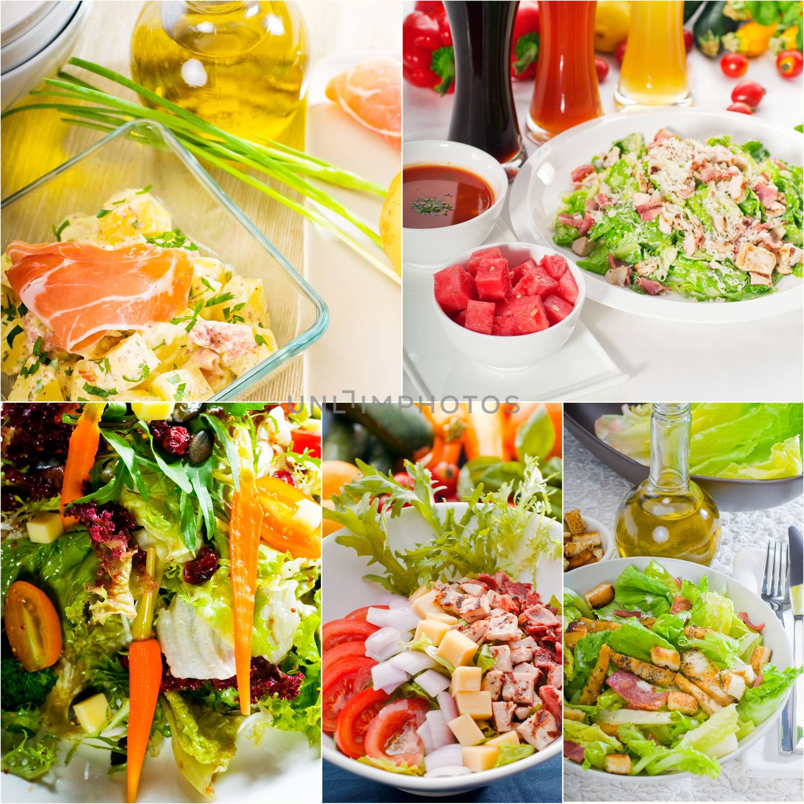 salad collage composition nested on frame by keko64