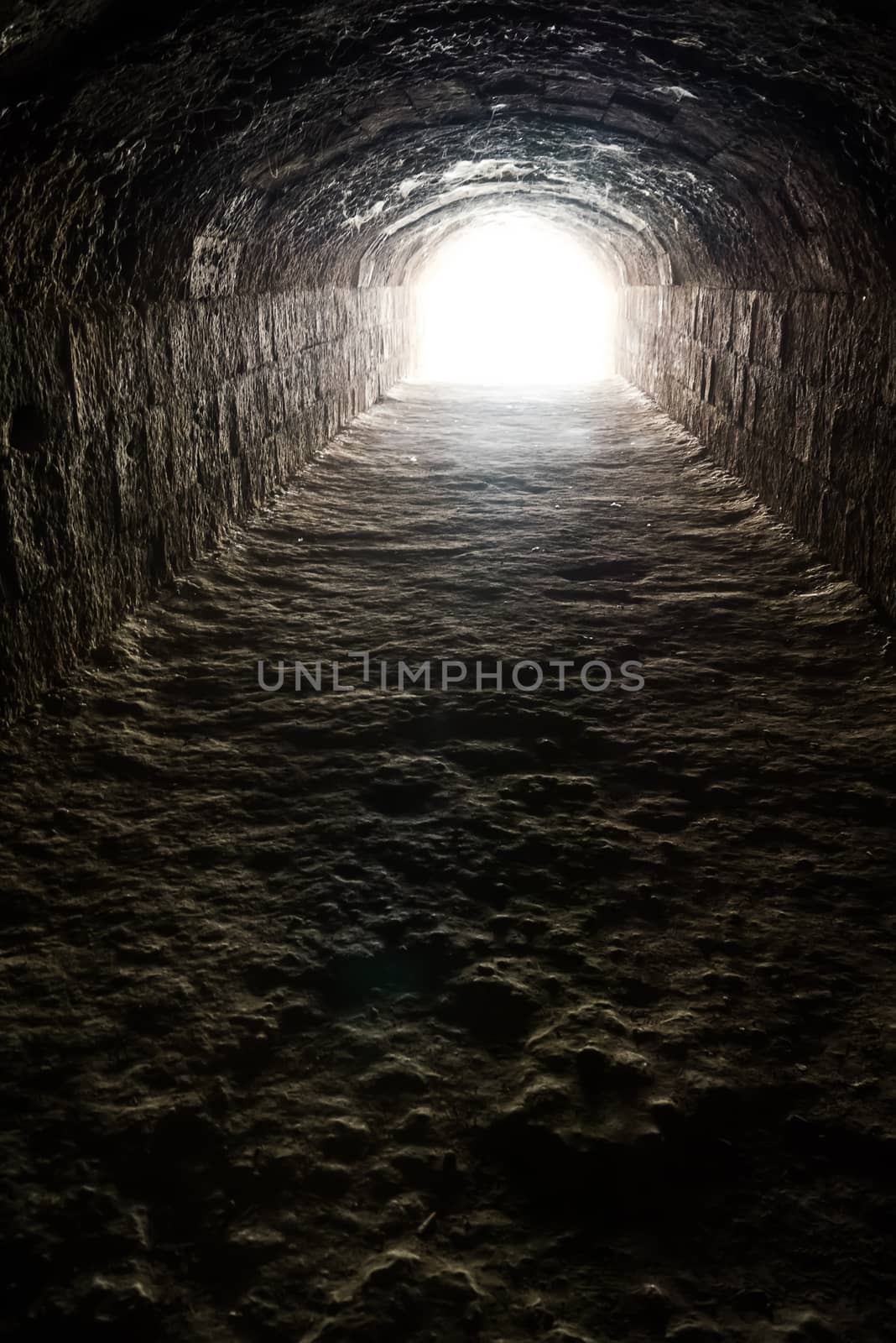 Light in the end of the dark tunnel. Hope and life 