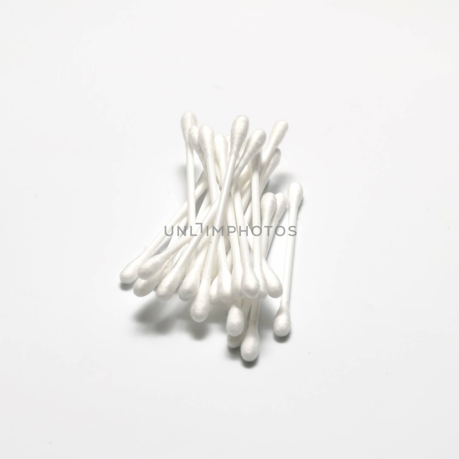 cotton buds on a white bacground