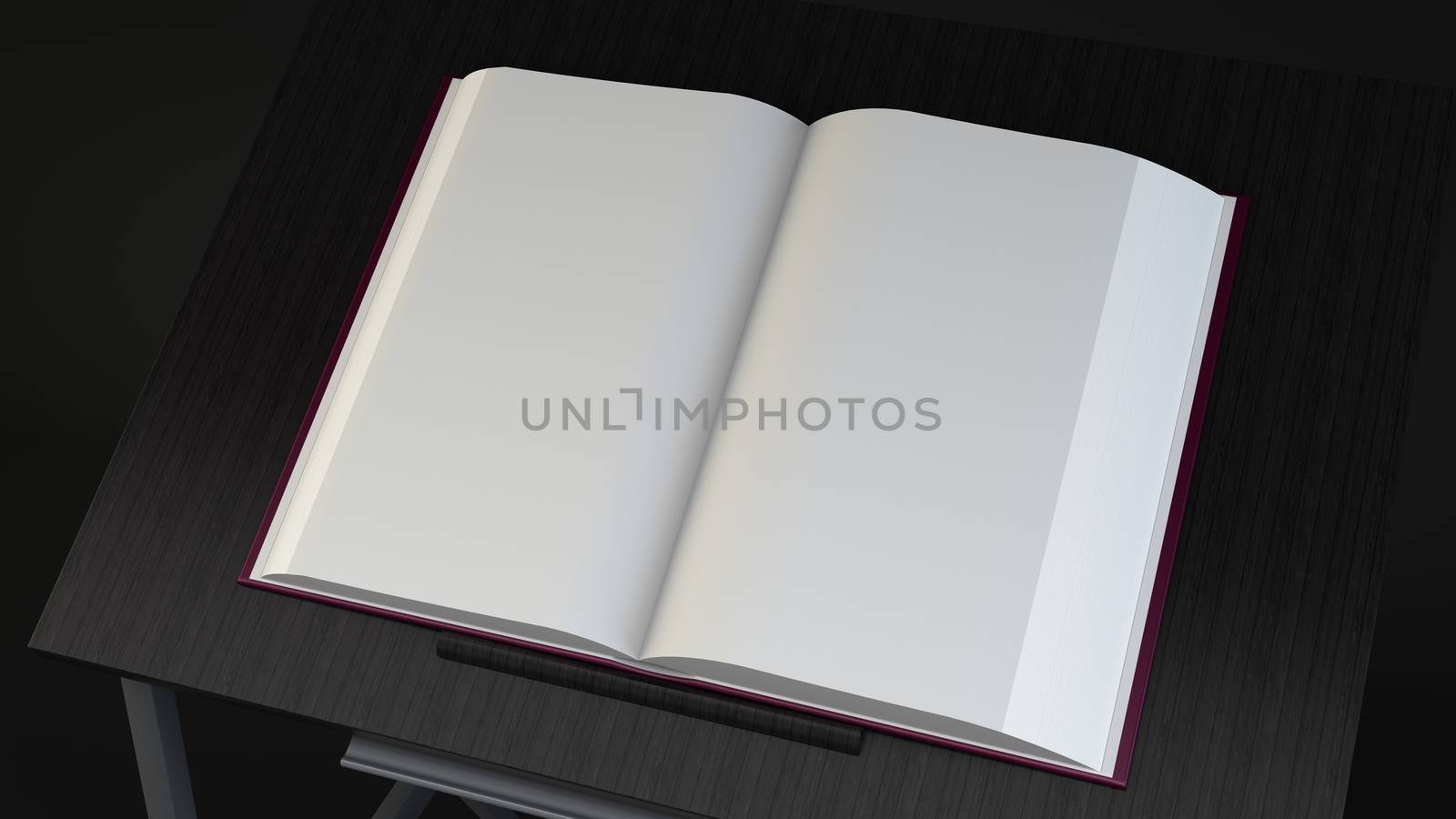 Pretty empty white book lying on black table