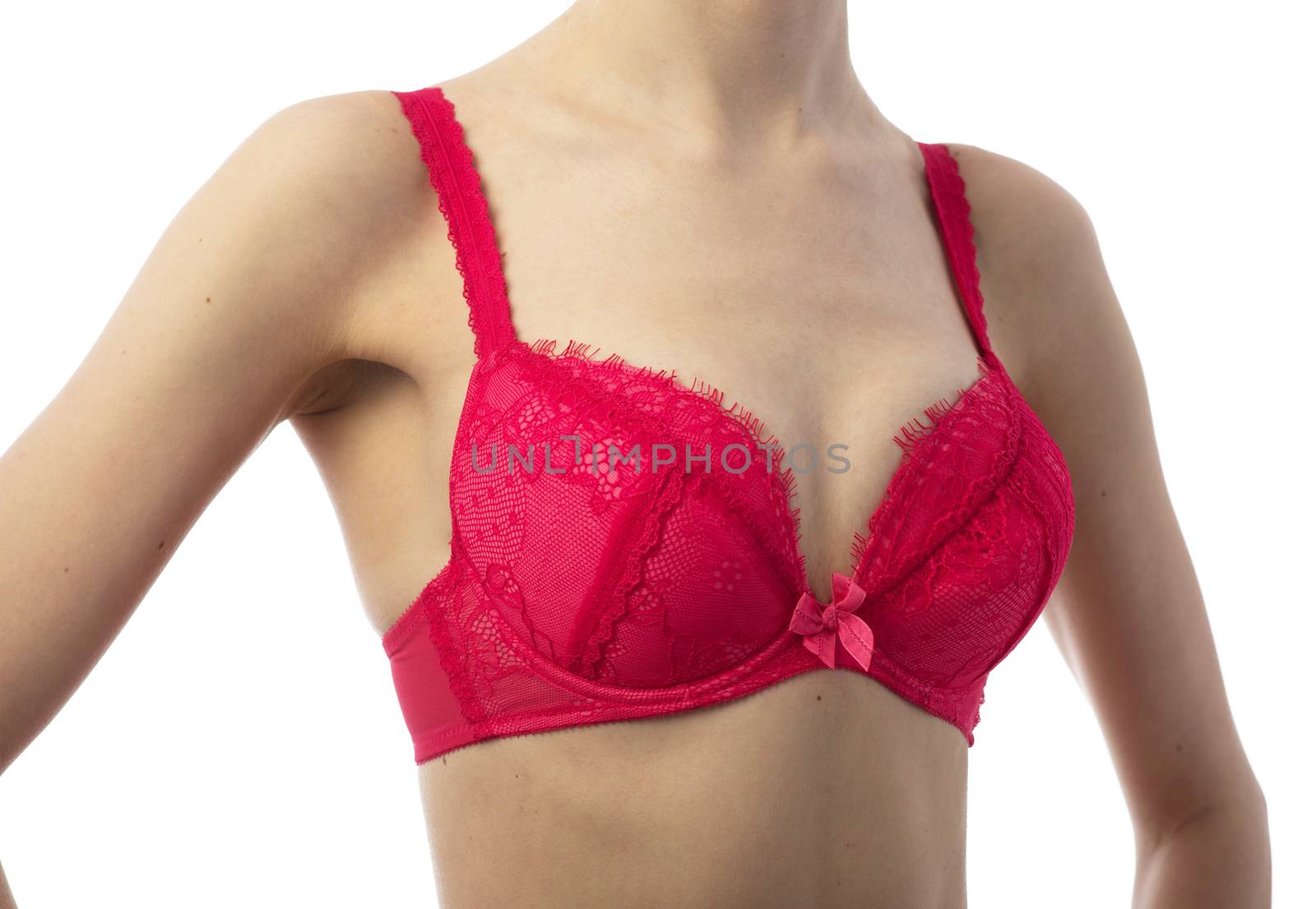 attractive woman dressed bra in studio by xtate