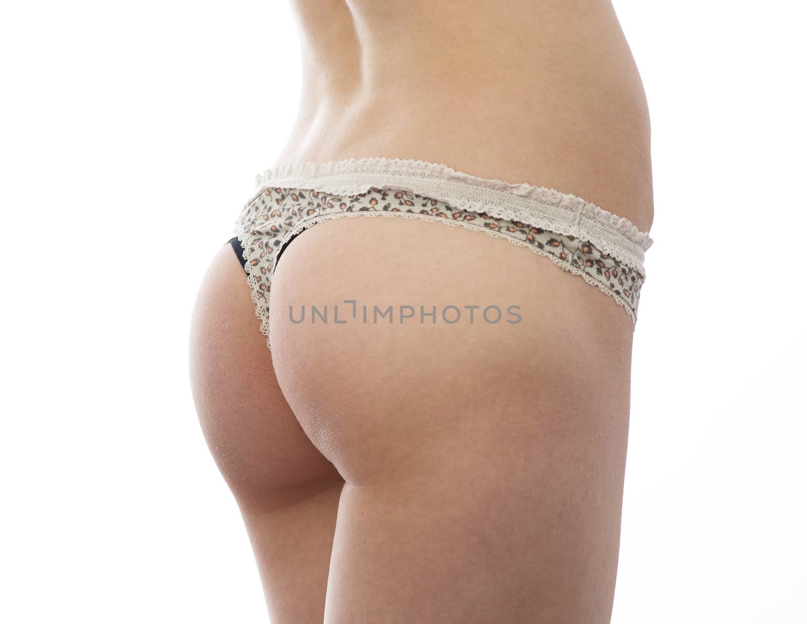 attractive woman dressed panties in studio by xtate