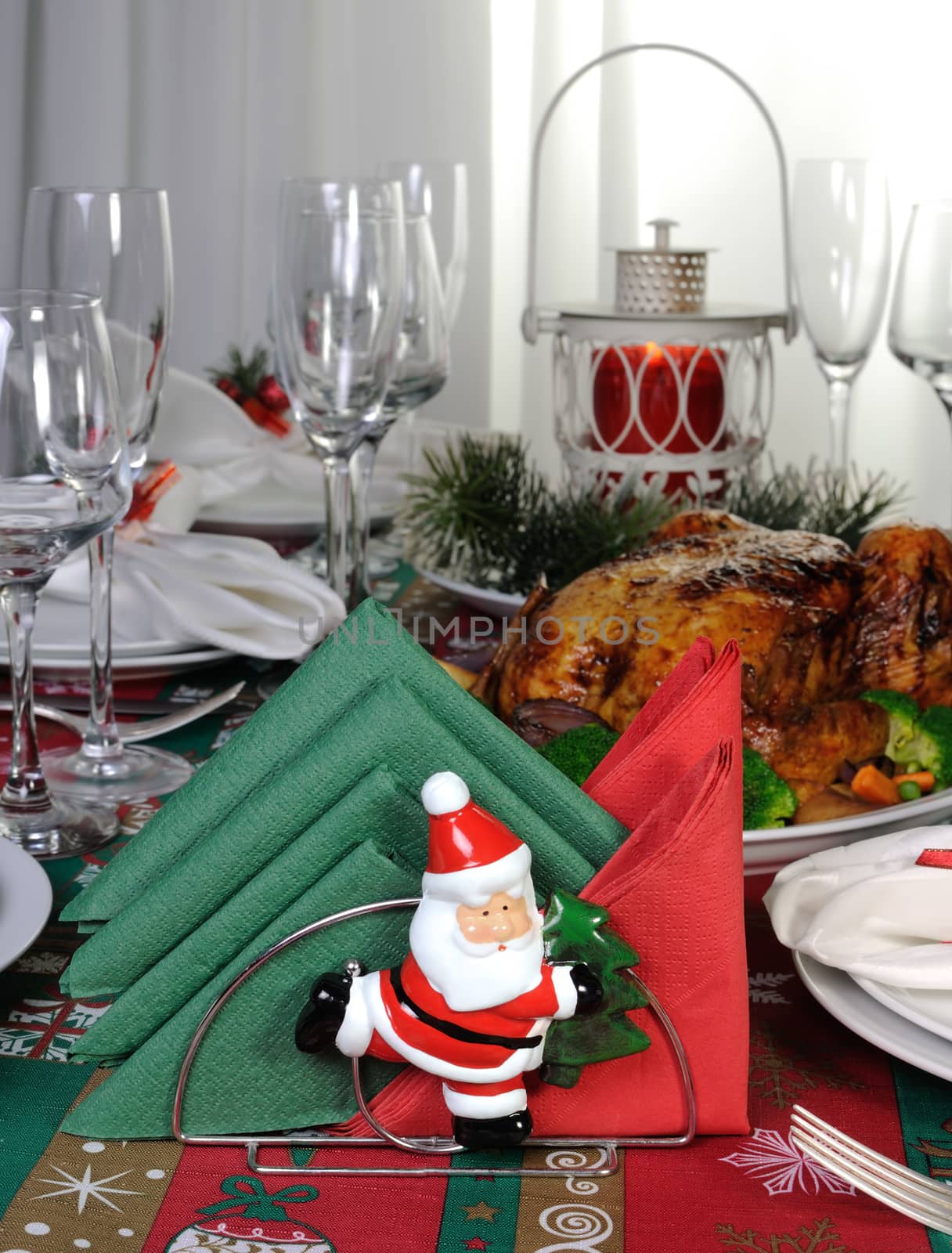 Paper napkins serving as an element of the Christmas table