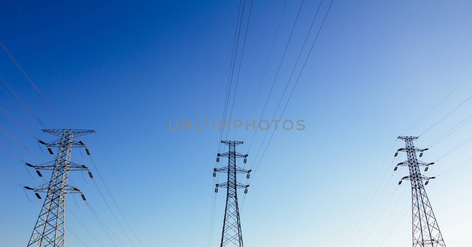 Power tower with the sky background