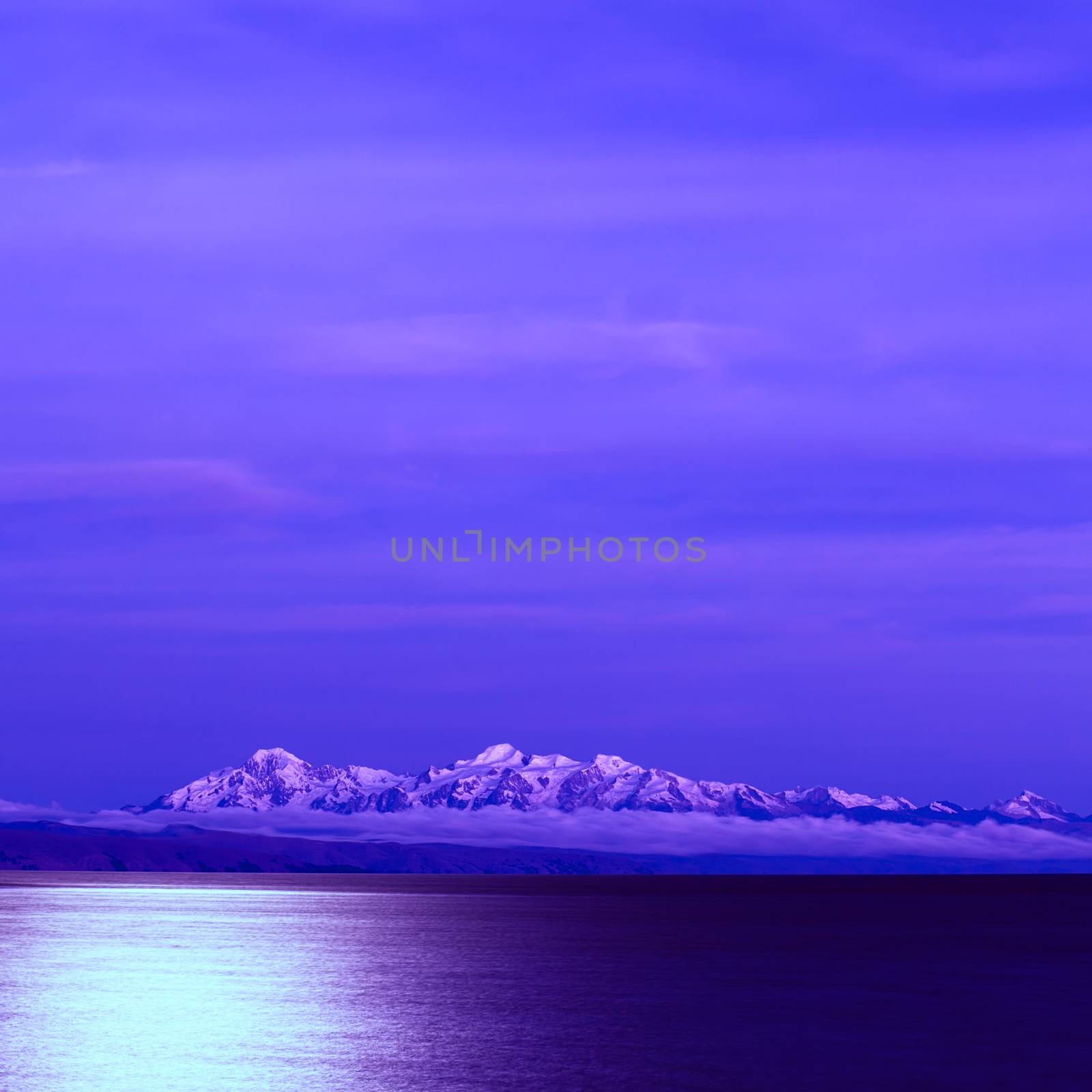 Lake Titicaca and the Andes at Full Moon by ildi