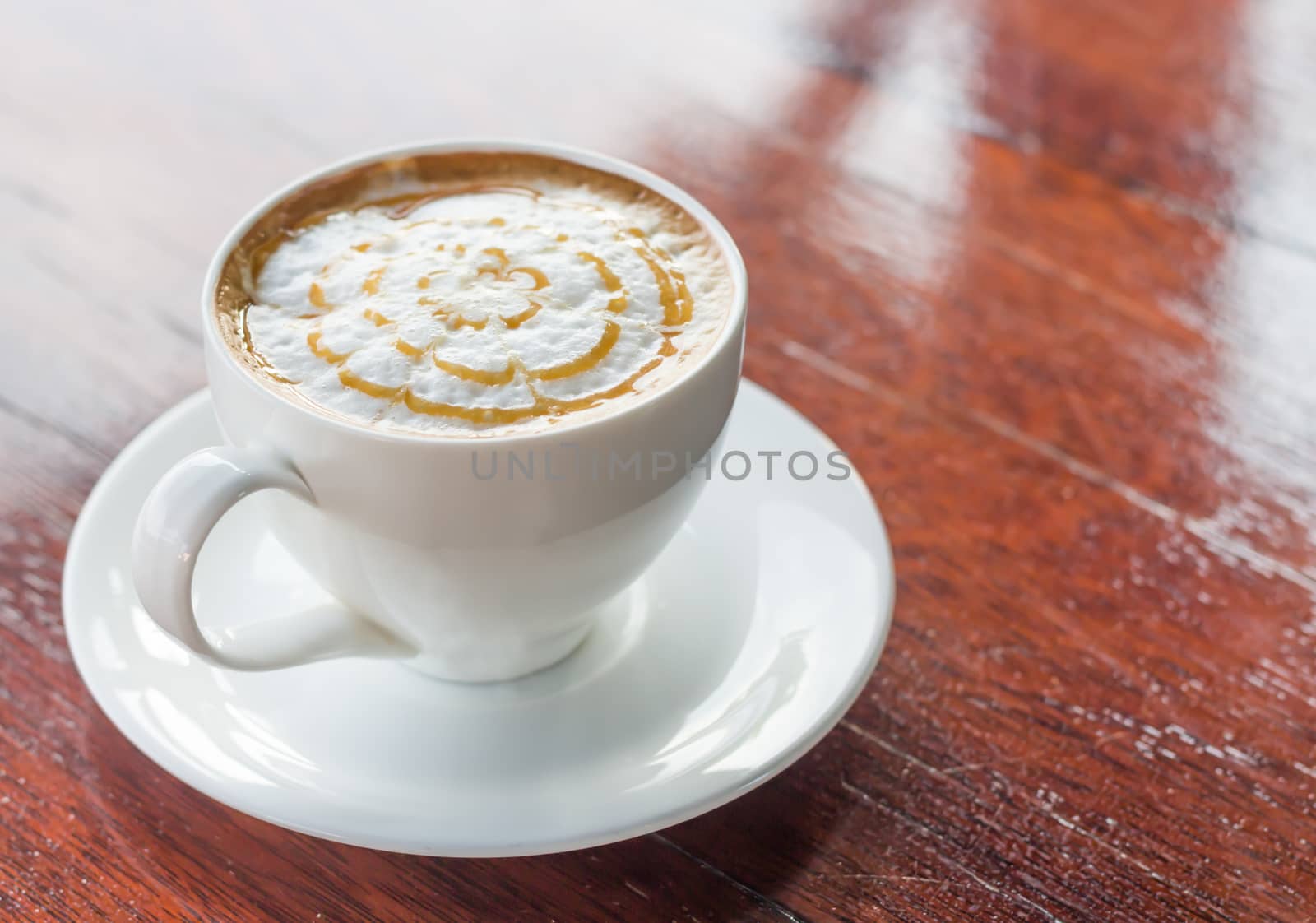 coffee foam on table