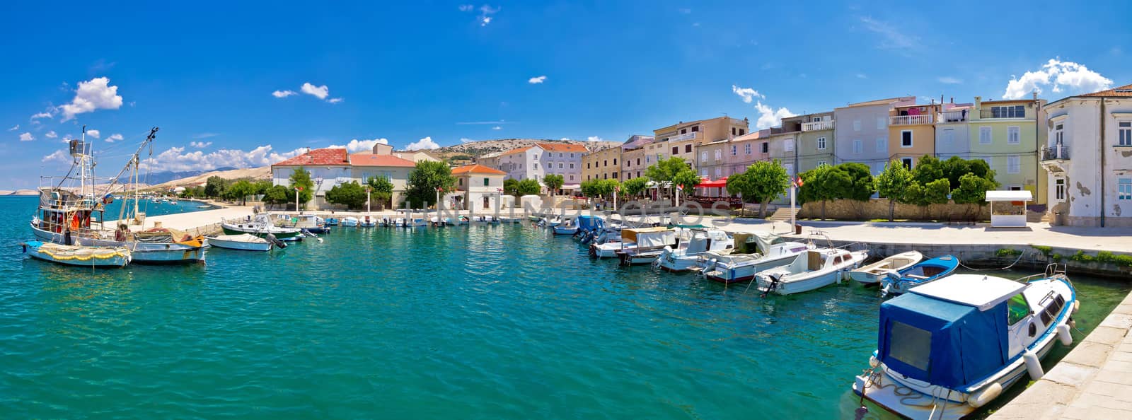 Pictoresque fishermen village of Pag panorama, Dalmatia, Croatia