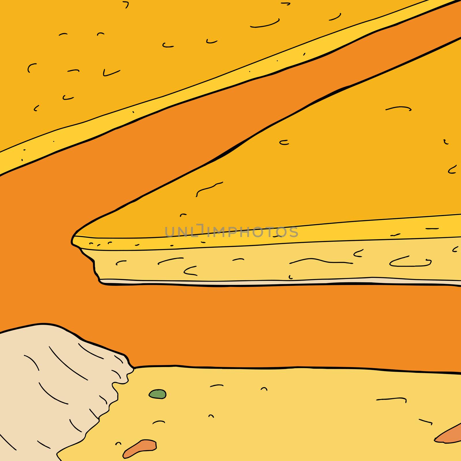 Close up of various slices of cheese pizza