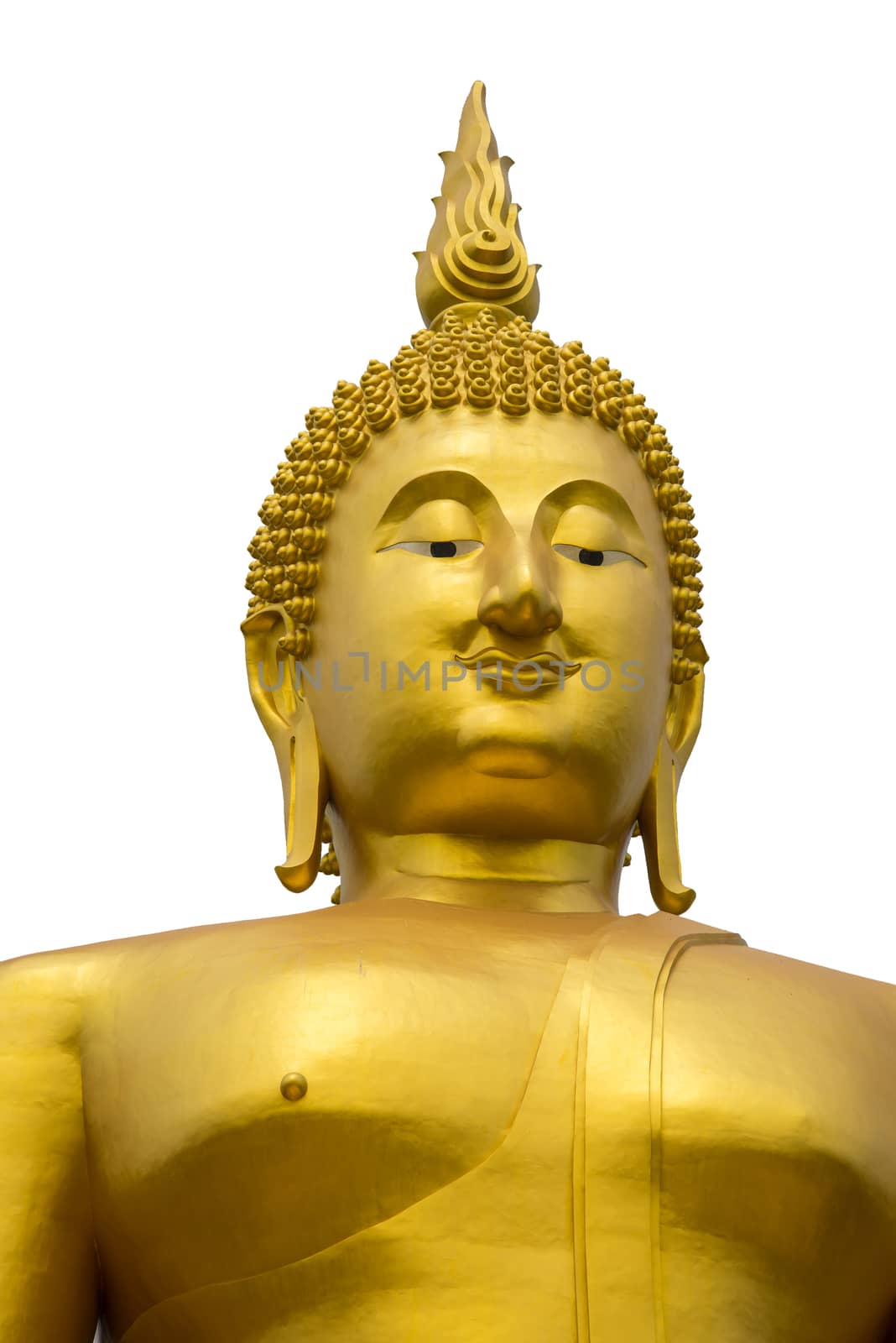 A big Buddha statue on white background. Isolate