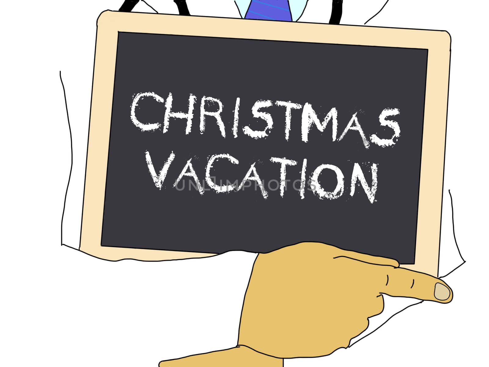 Illustration: Doctor shows information: Christmas vacation