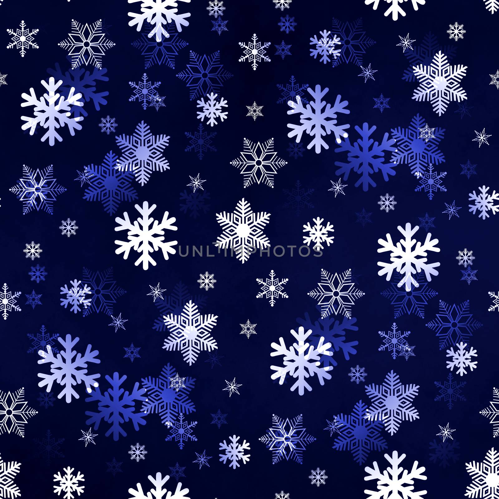 Dark blue winter Christmas snowflakes with a seamless pattern as background image.