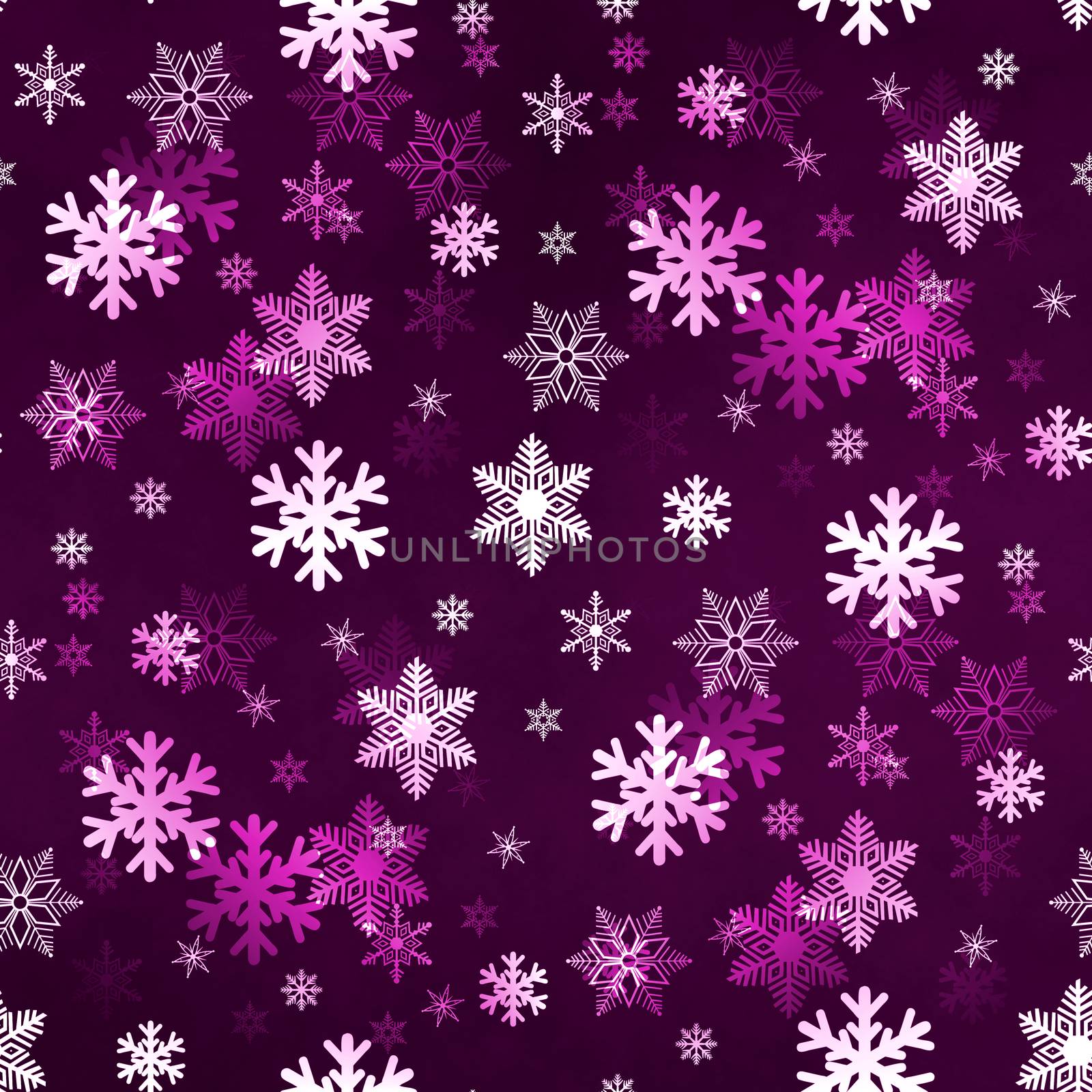 Dark lilac winter Christmas snowflakes with a seamless pattern as background image.