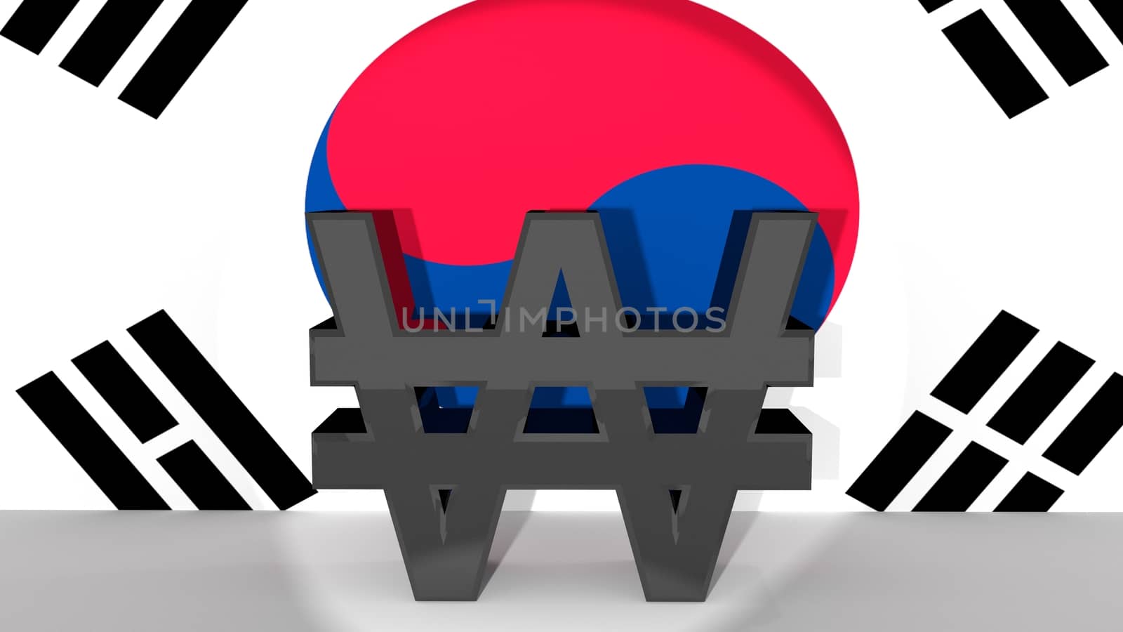 Sou?th Korean Won Symbol in Spotlight by MarkDw