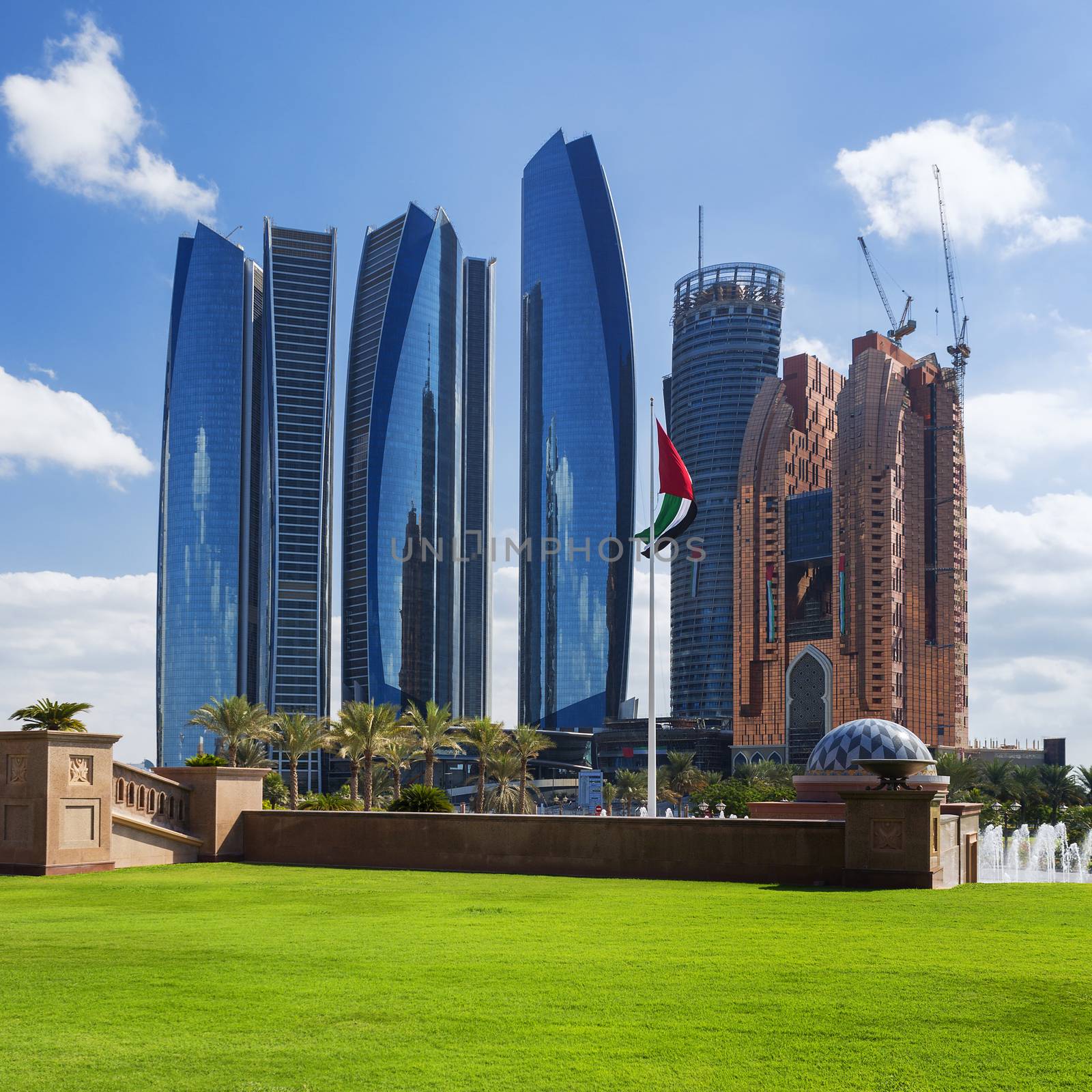 ABU DHABI, UAE - NOVEMBER 30: Etihad Towers on November 30, 2014 in Abu Dhabi. The Etihad Towers is the name of a complex of buildings with five towers in Abu Dhabi, the capital city of the United Arab Emirates 