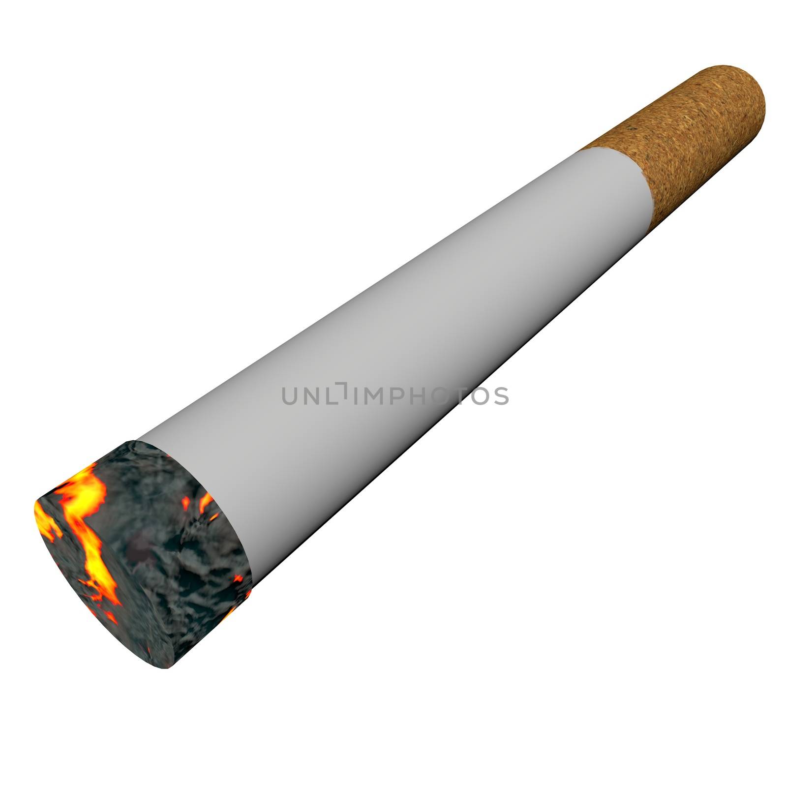 Cigarette isolated over white background, 3d render