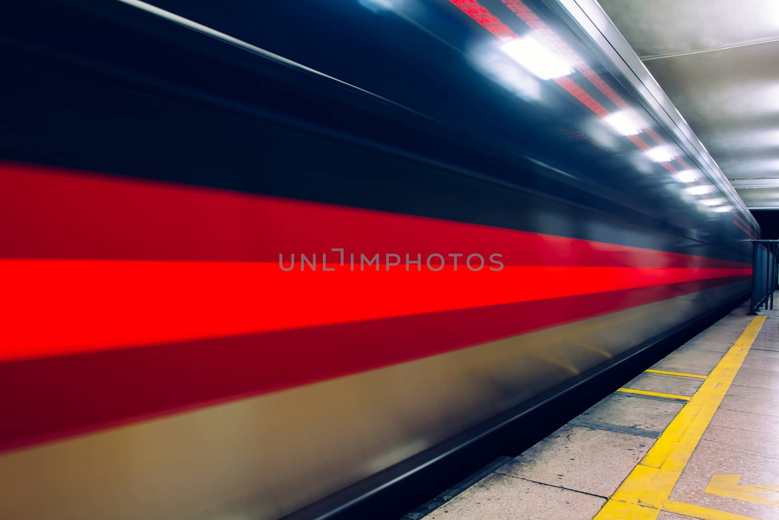 The subway train is in the speeding,Beijing