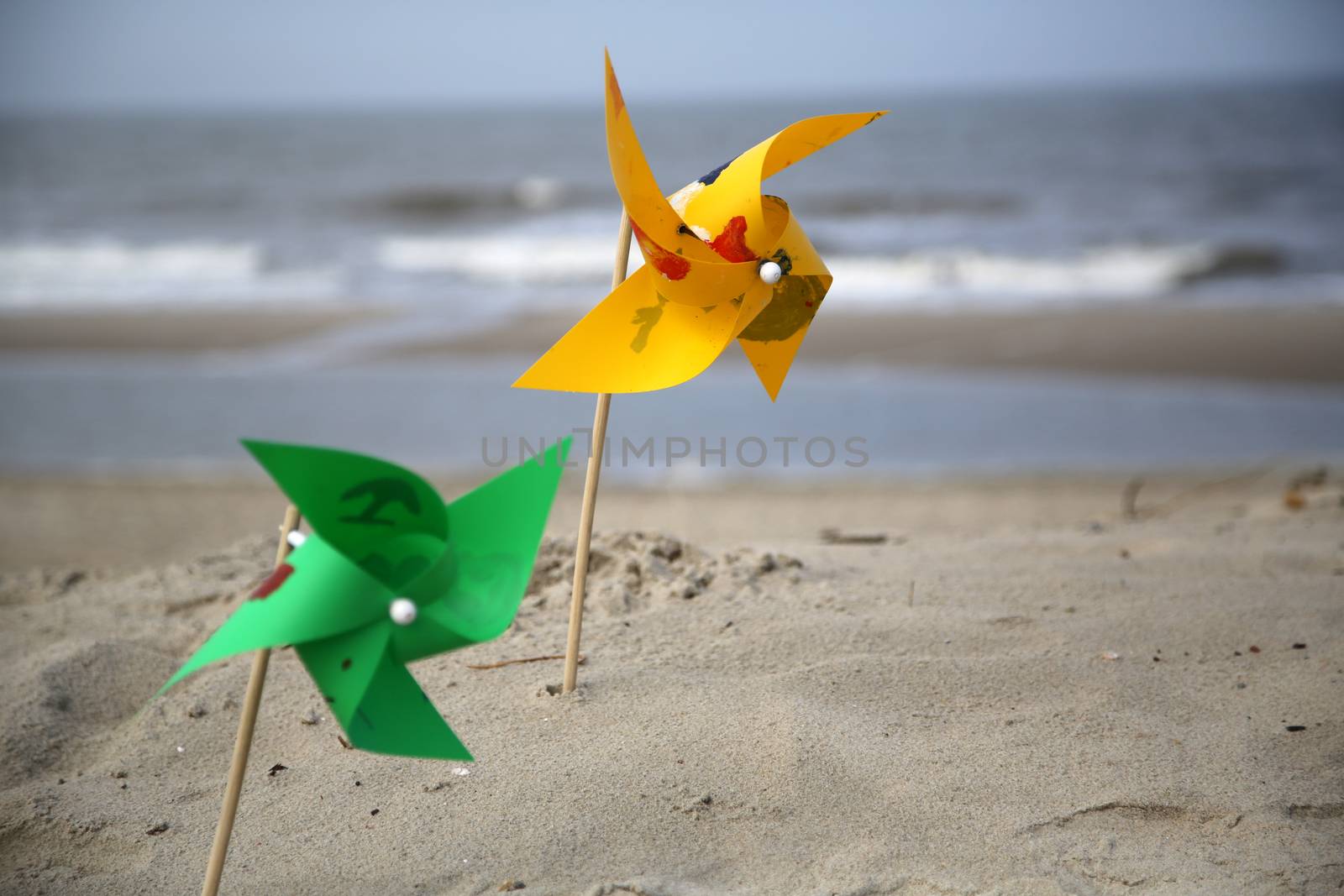 Wind Mills on the beach in Texel