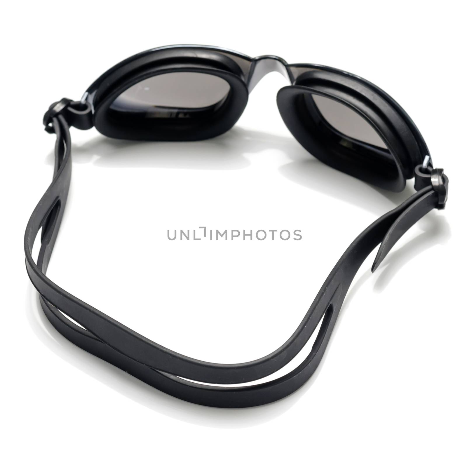 swimming goggles on white background