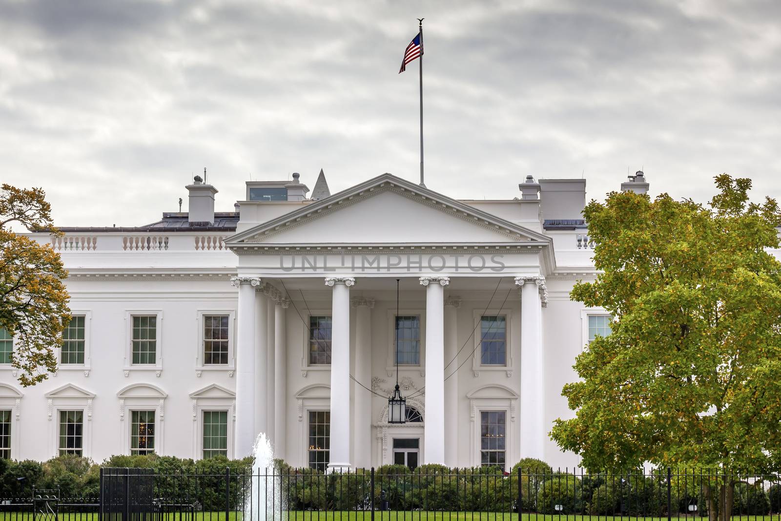 Presidential White House Fence Fountain Pennsylvania Ave Washington DC