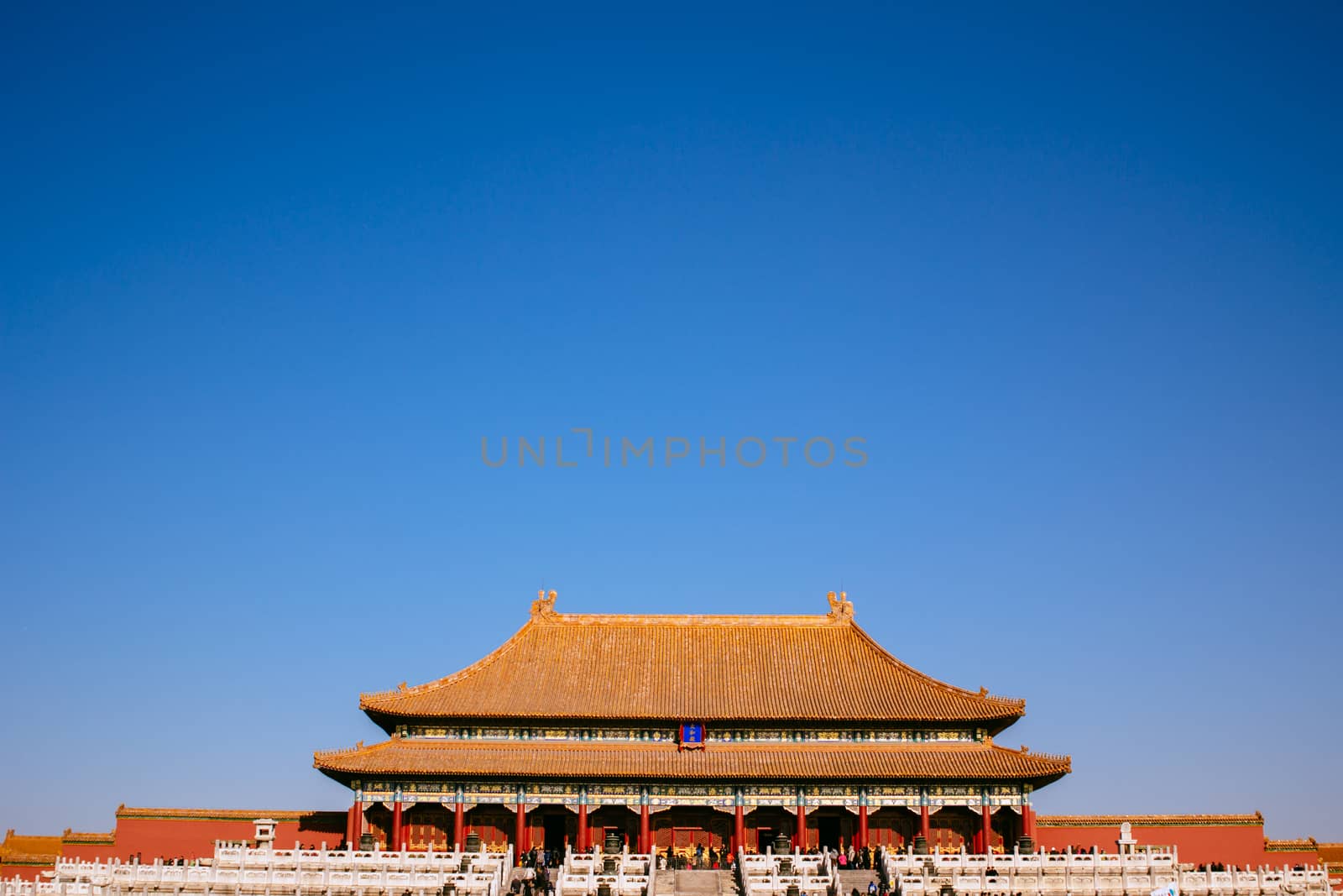The Forbidden City,in Beijing ,with blue sky