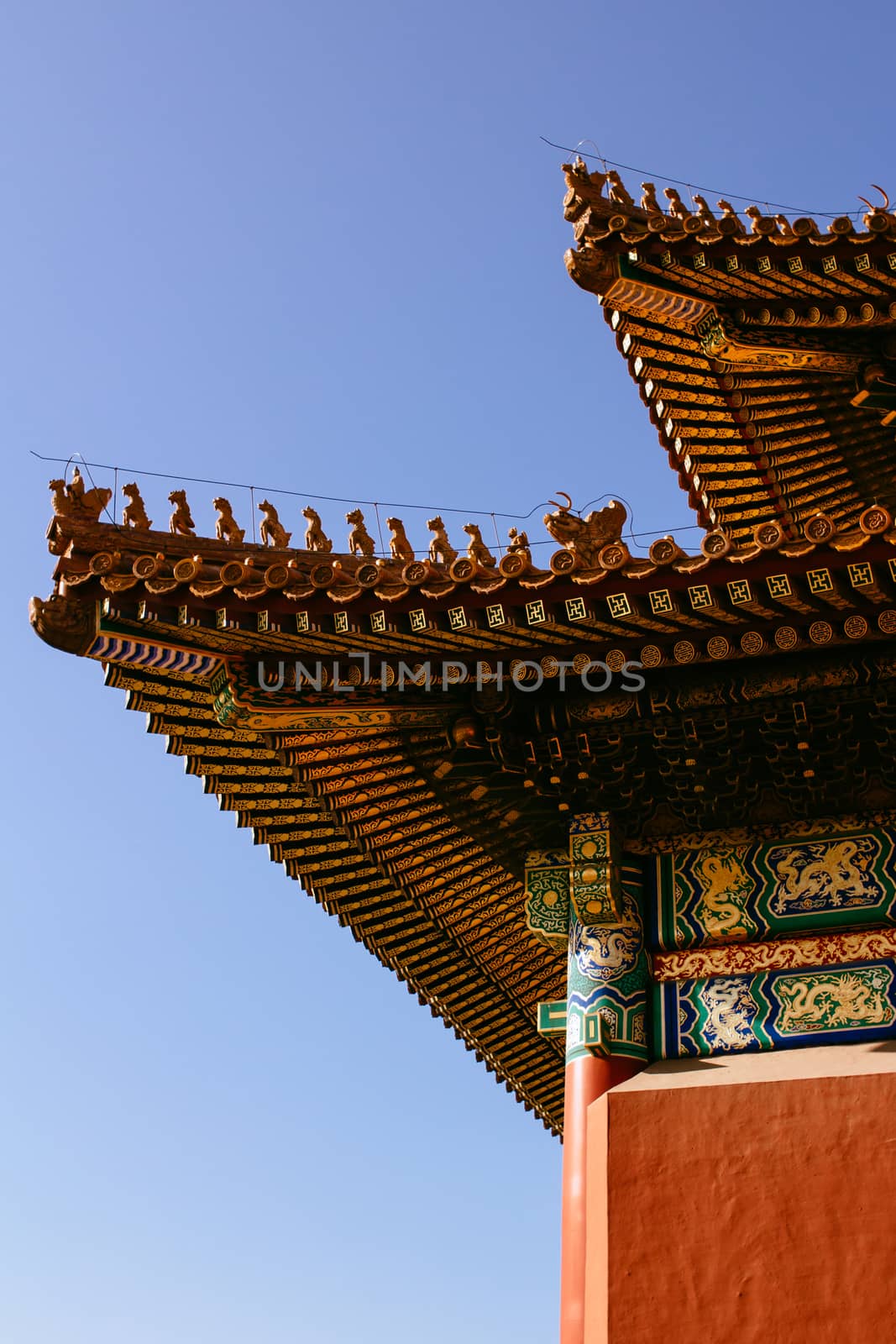 The Forbidden City,in Beijing ,with blue sky