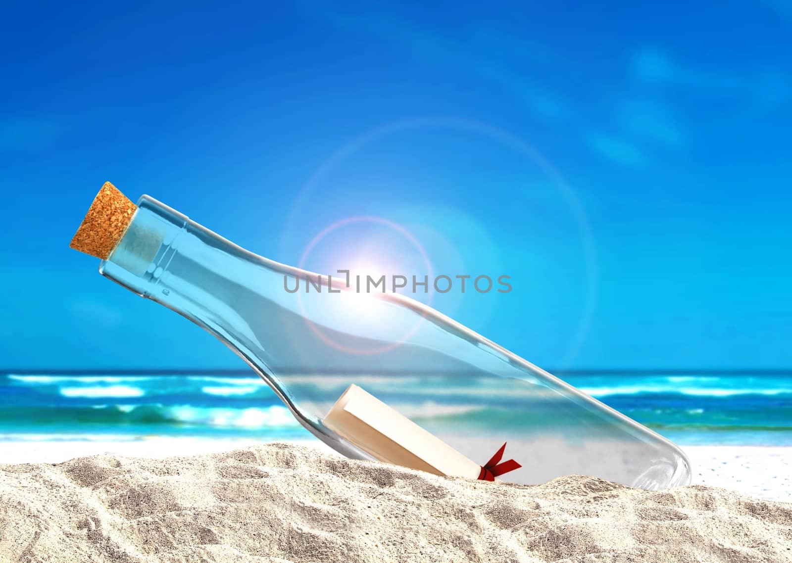 Message in the Bottle at Beach by razihusin