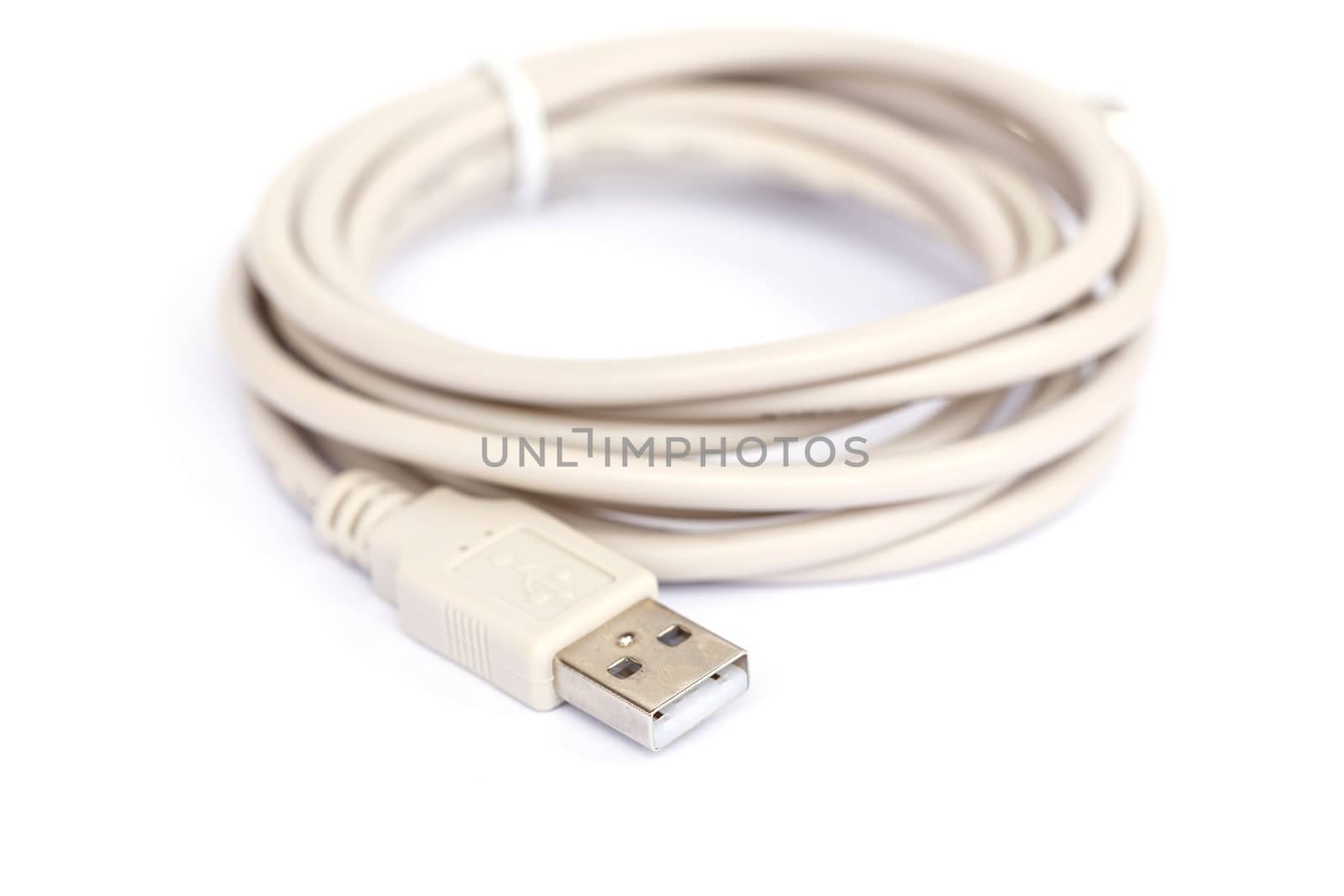 USB cable isolated on white background by nanDphanuwat