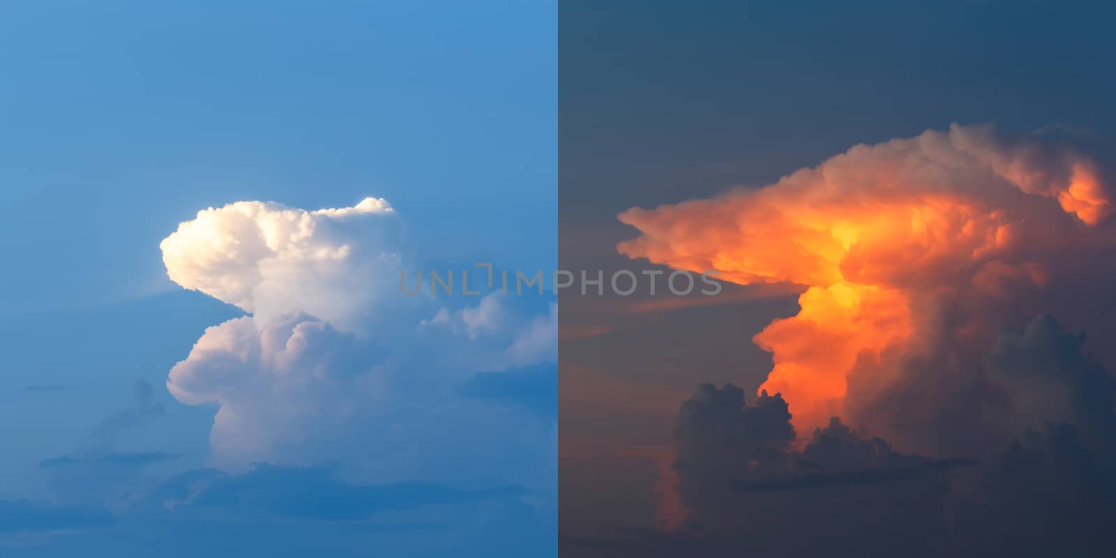 Clouds. sky with clouds before and during sunset by nanDphanuwat