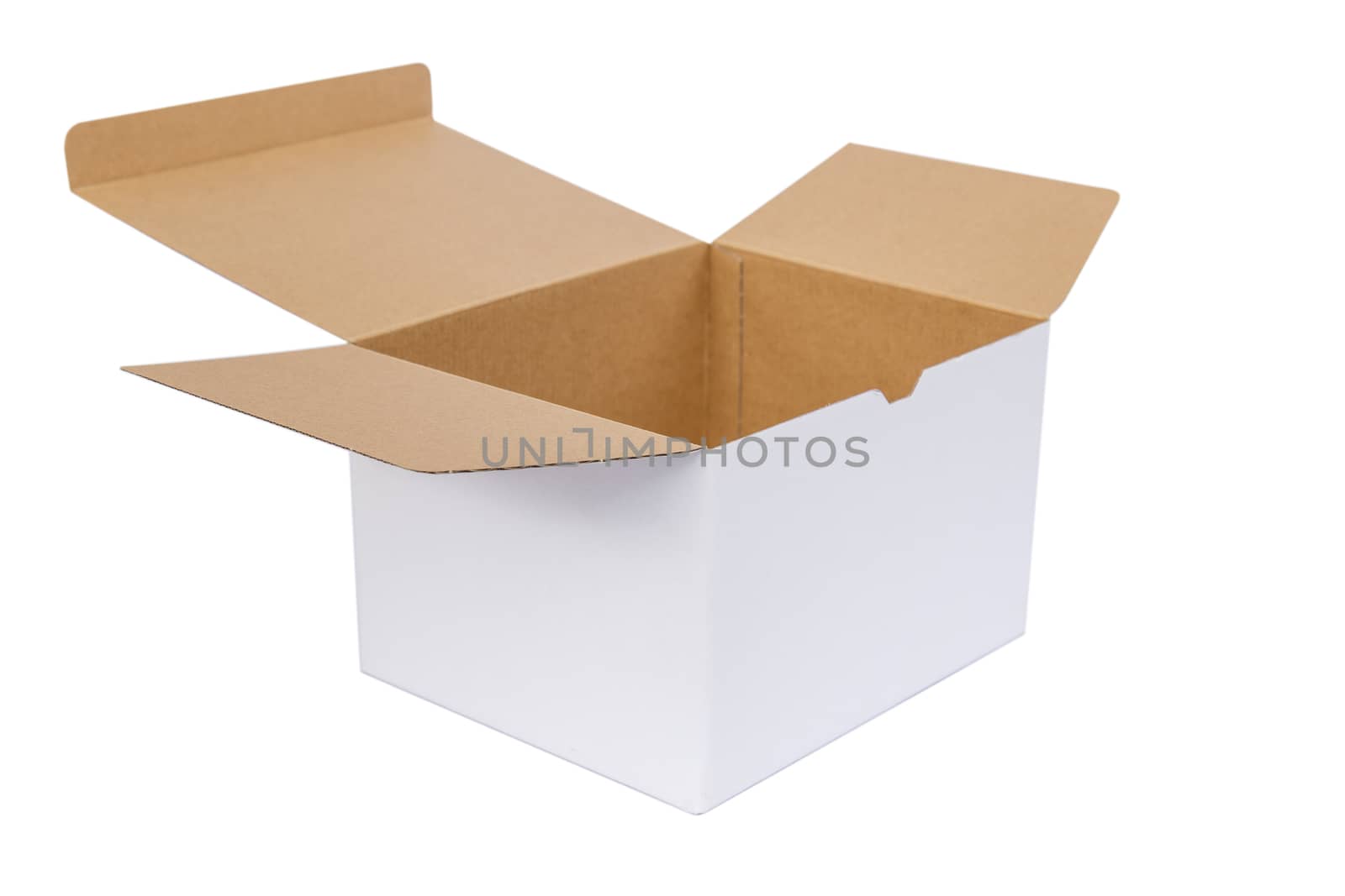 Paper box on white background by nanDphanuwat