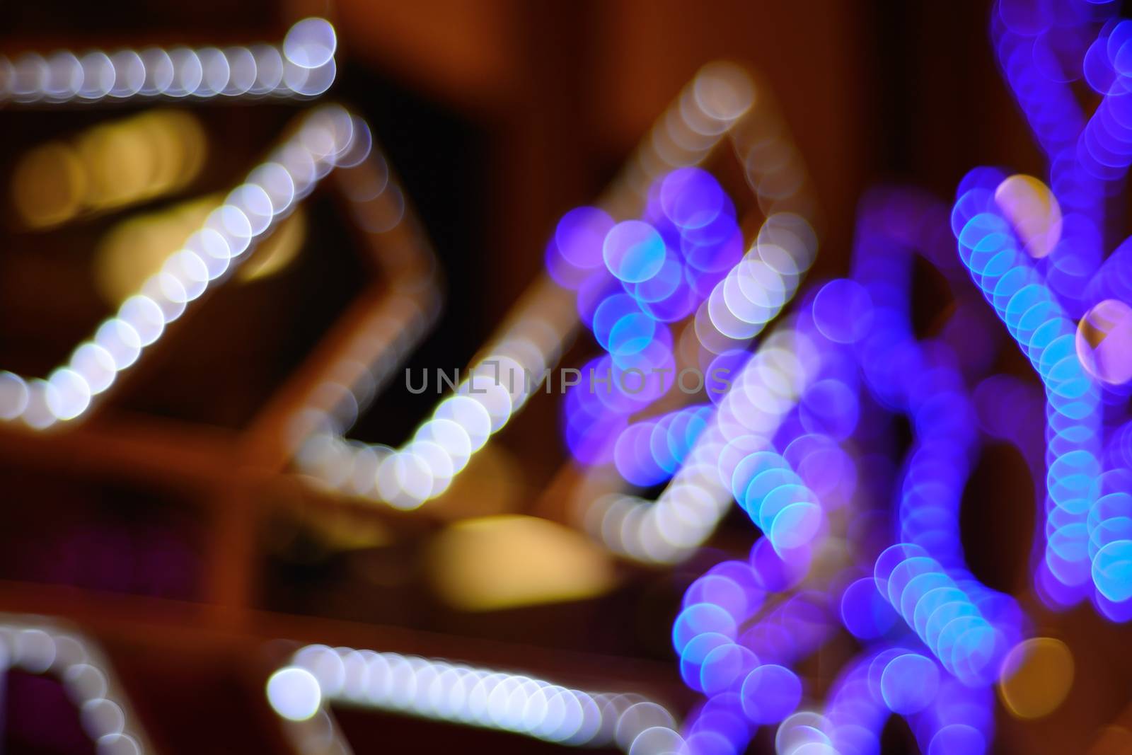 Abstract background of Chrismas color lights bokeh