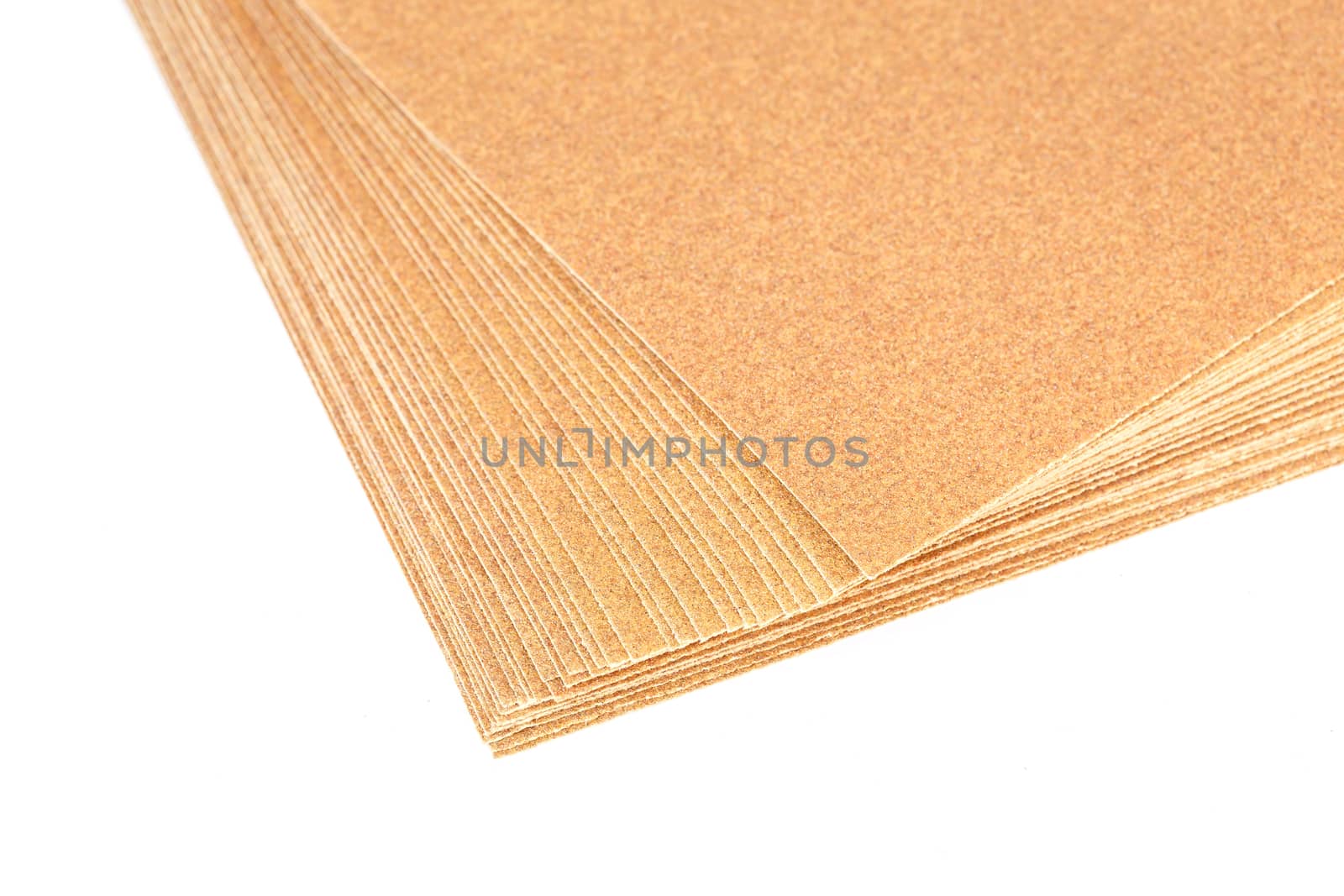 Close up sandpaper isolated on white background