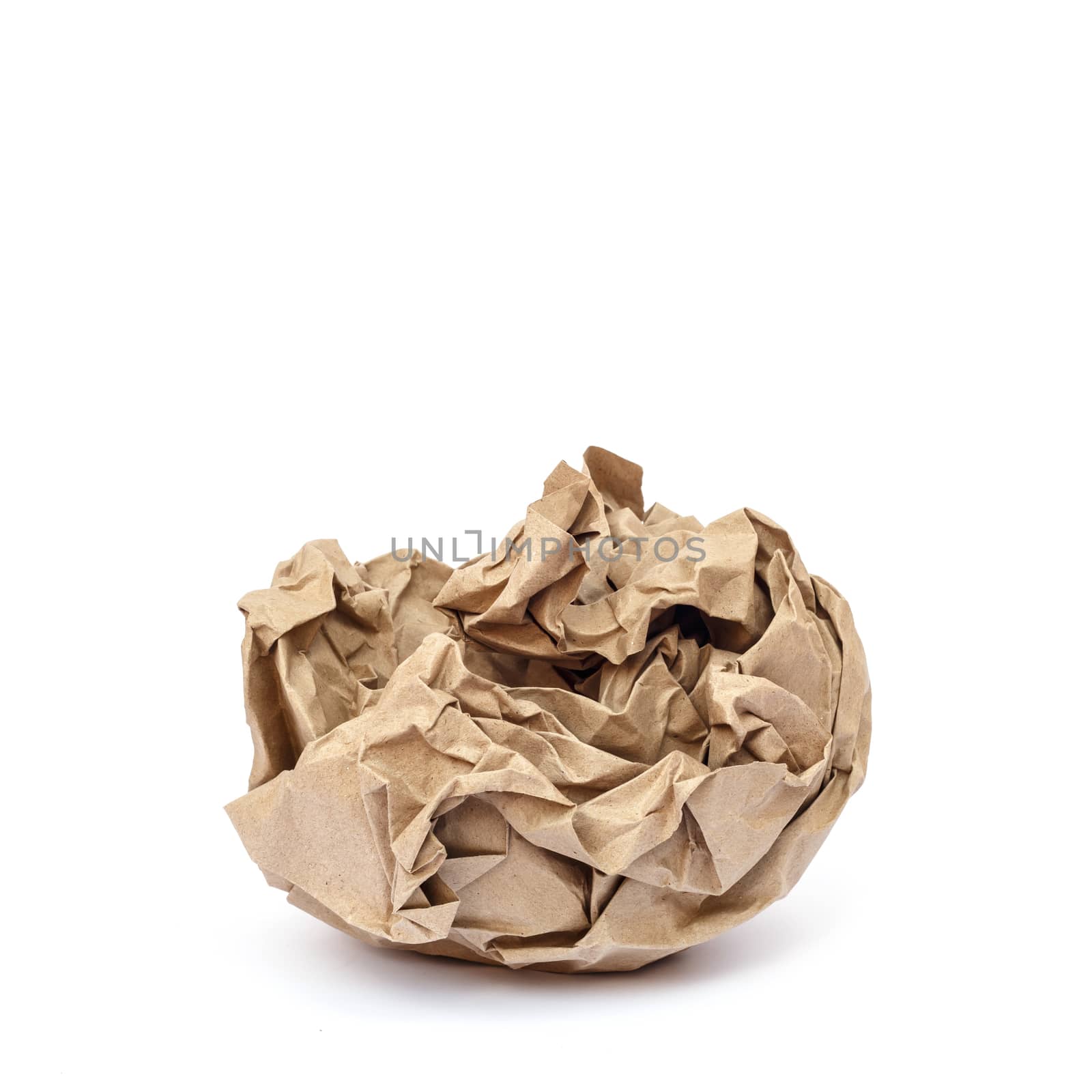 Crumpled paper isolated on white background