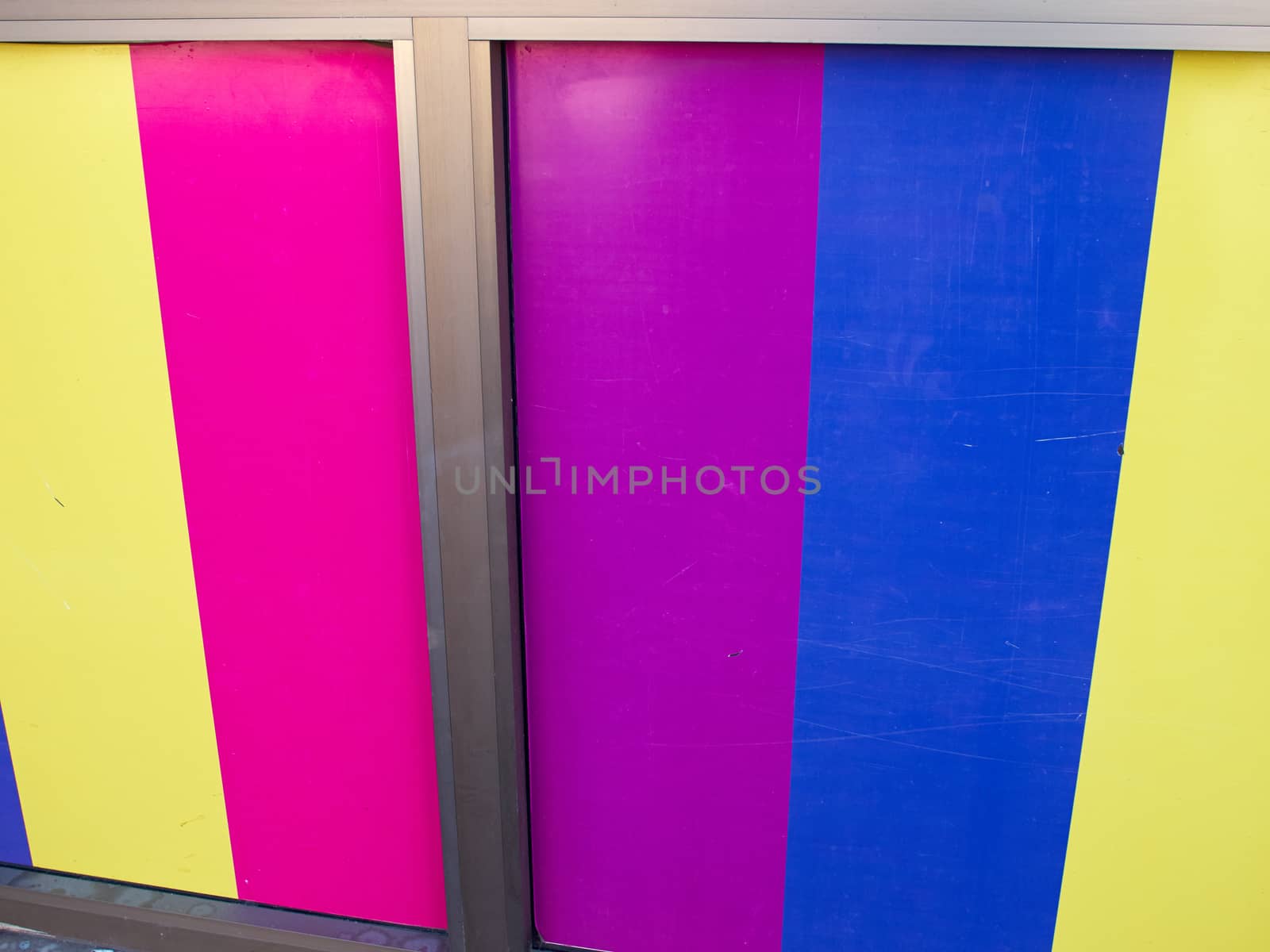 Details of modern creative colorful panels on a wall    