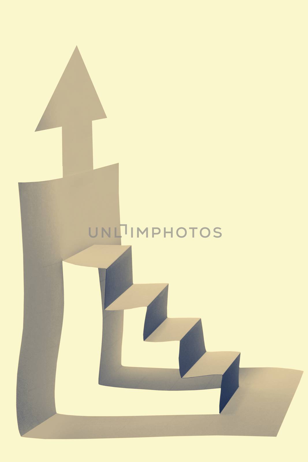 paper composition with stairs side view